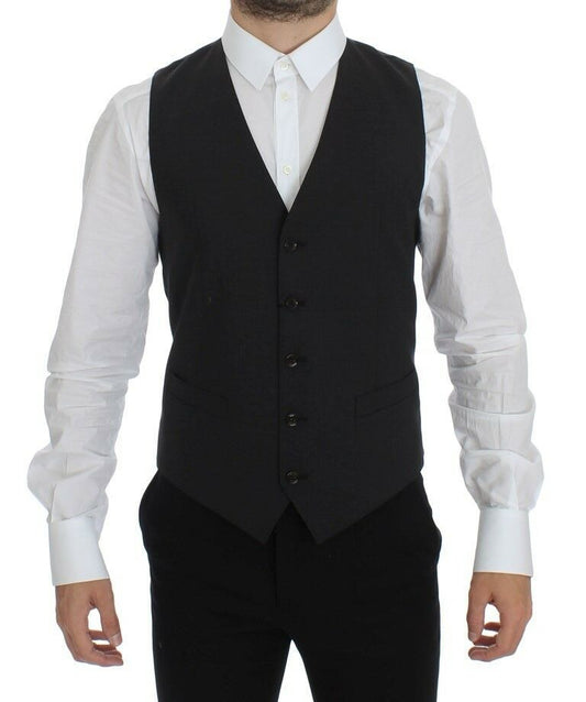 Dolce & Gabbana Elegant Gray Wool Blend Dress Vest IT50 / L