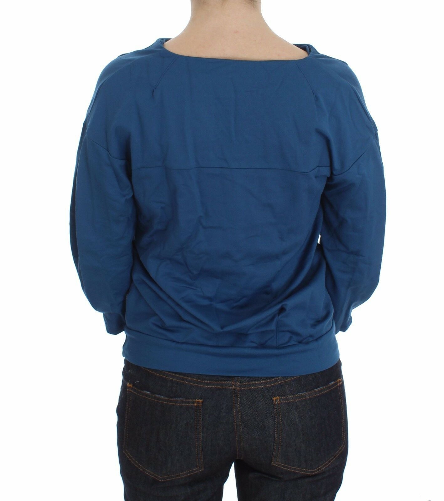 Exte Elegant Deep V-Neck Sweater in Blue IT40 | S