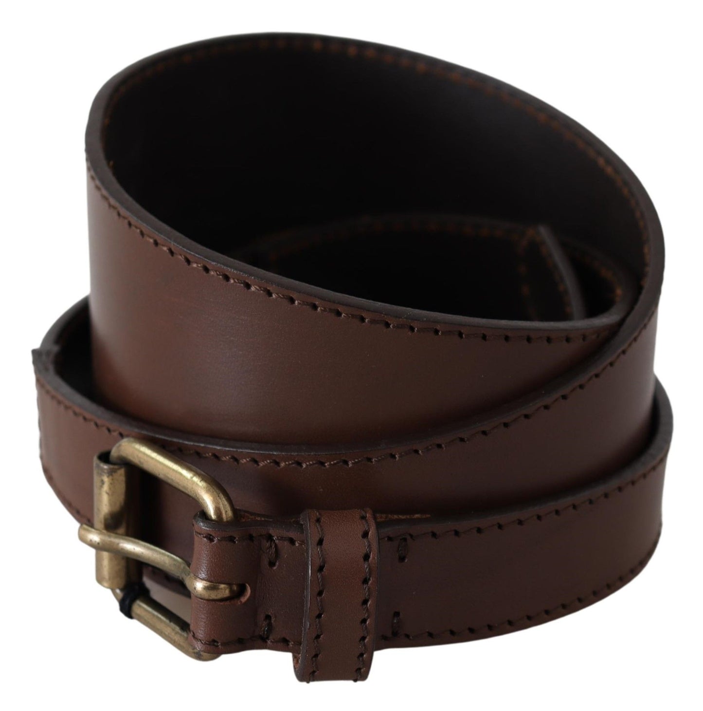 PLEIN SUD Chic Dark Brown Leather Fashion Belt 130 CM / 50 Inches