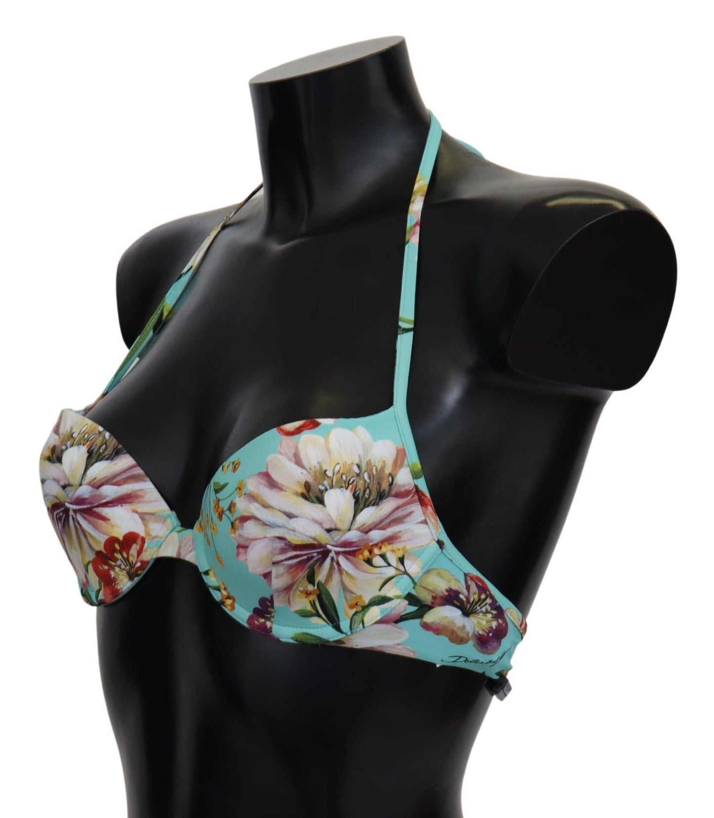 Dolce & Gabbana Chic Mint Green Floral Bikini Top IT1 / XS