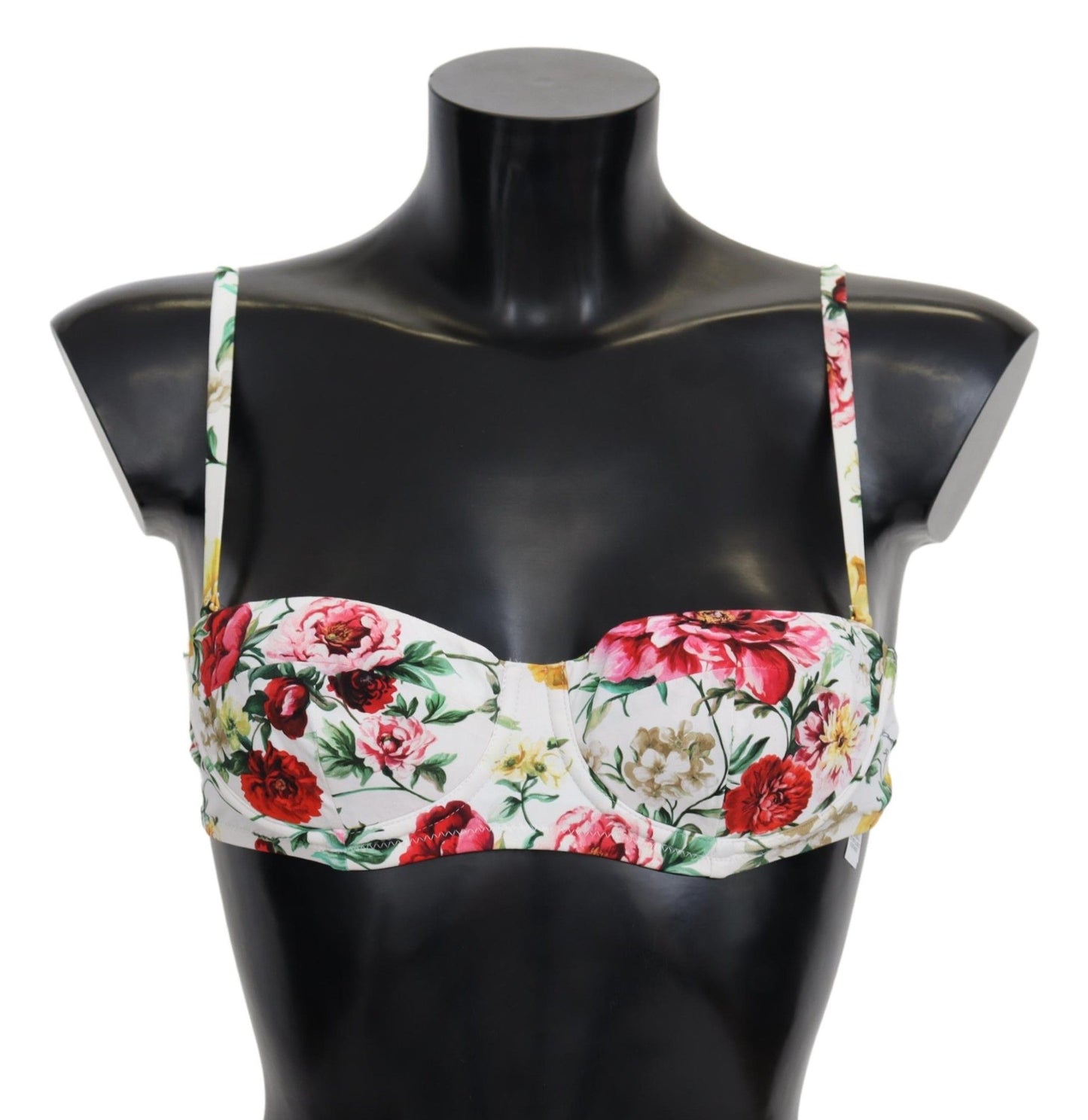 Dolce & Gabbana Elegant Floral Bikini Top – Summer Chic IT1 / XS