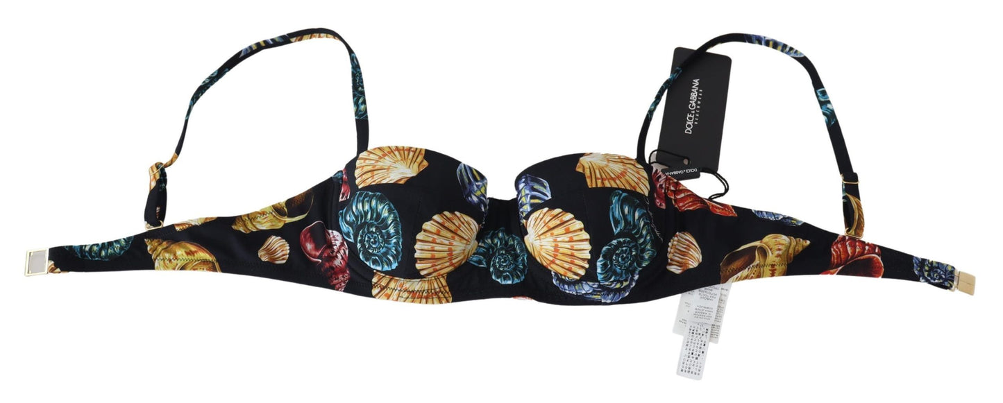 Dolce & Gabbana Chic Seashell-Print Bikini Top IT1 / XS