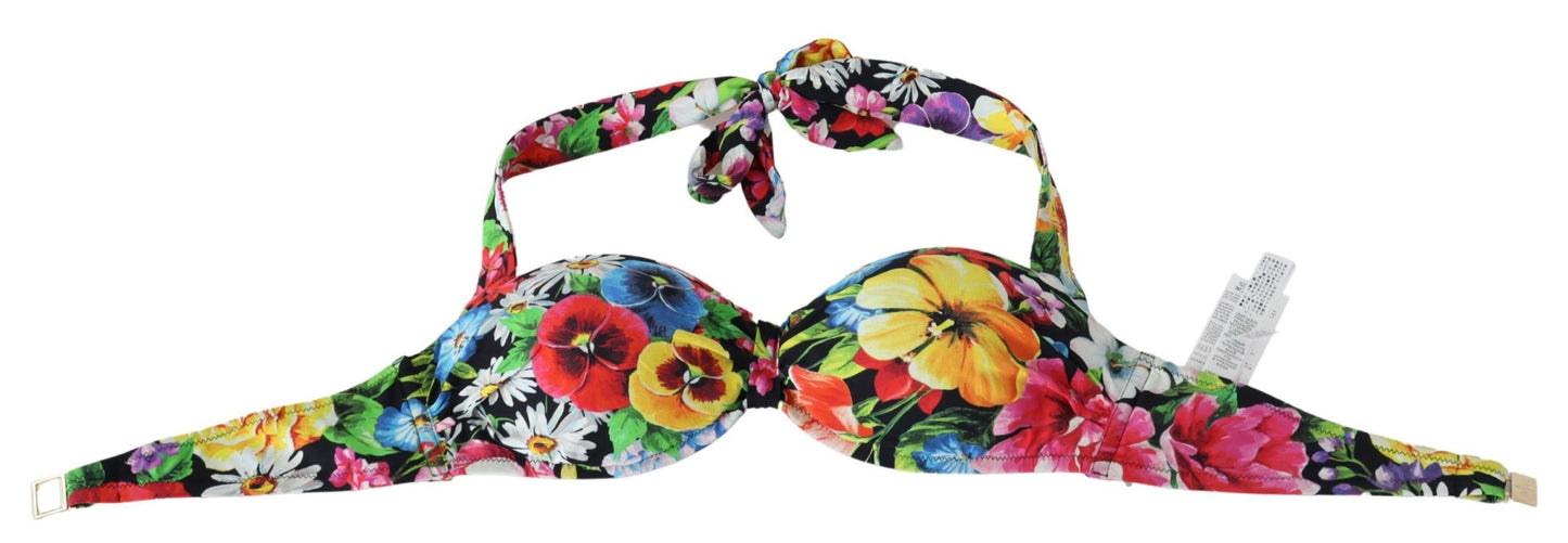 Dolce & Gabbana Floral Elegance High-End Bikini Top IT1 / XS