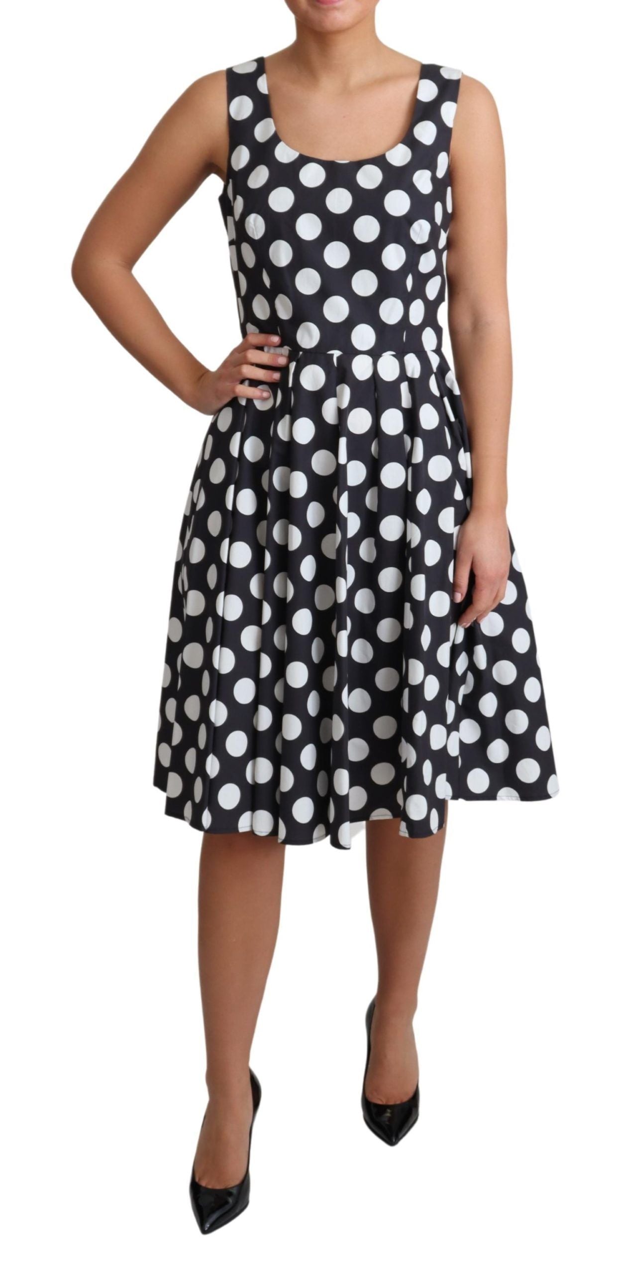 Dolce & Gabbana Polka Dot Sleeveless A-Line Dress IT40 | S