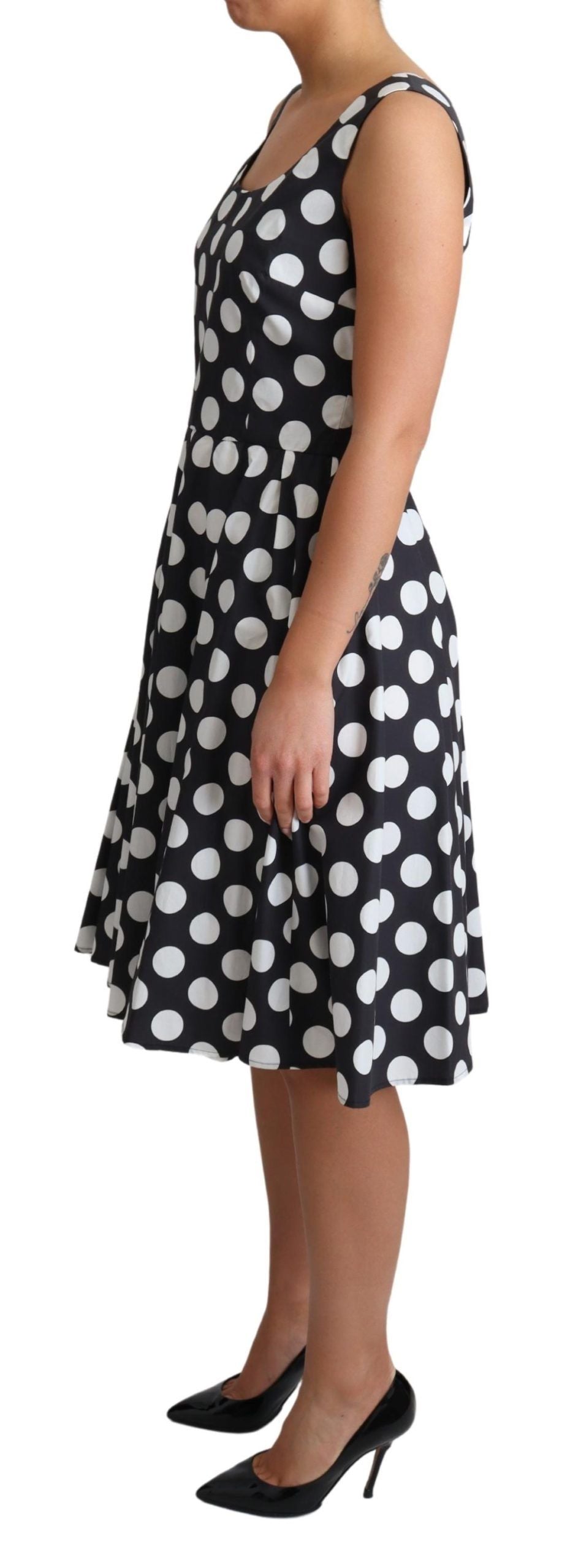 Dolce & Gabbana Polka Dot Sleeveless A-Line Dress IT40 | S