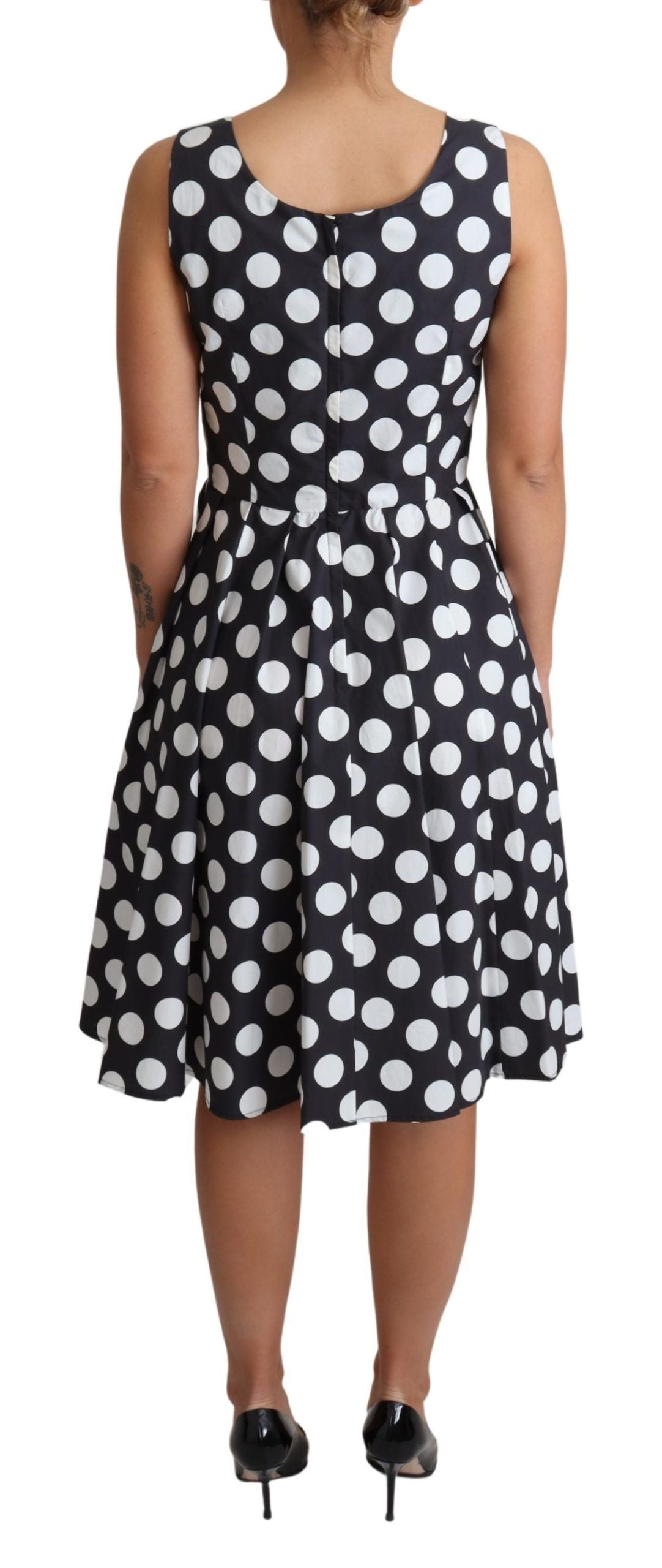 Dolce & Gabbana Polka Dot Sleeveless A-Line Dress IT40 | S