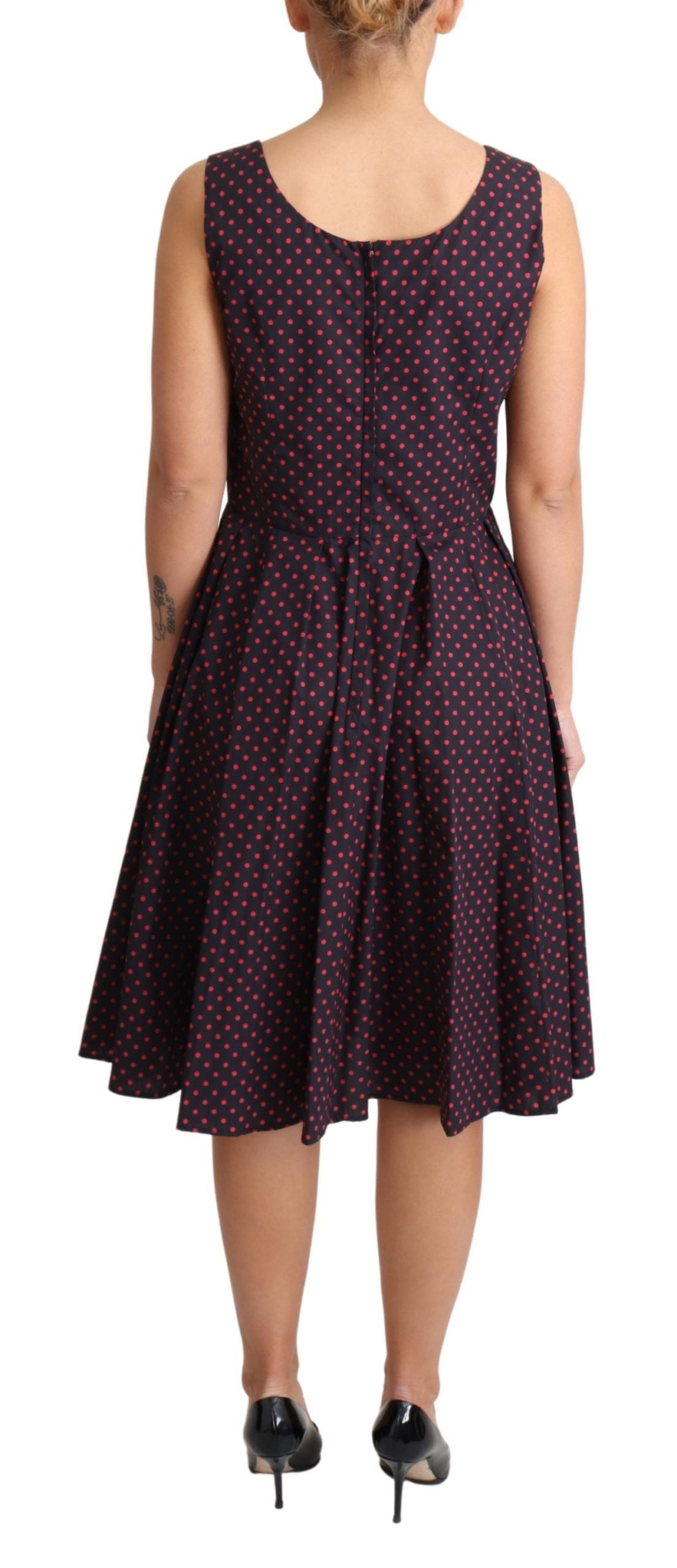 Dolce & Gabbana Chic Polka Dotted A-Line Sleeveless Dress IT42 / M