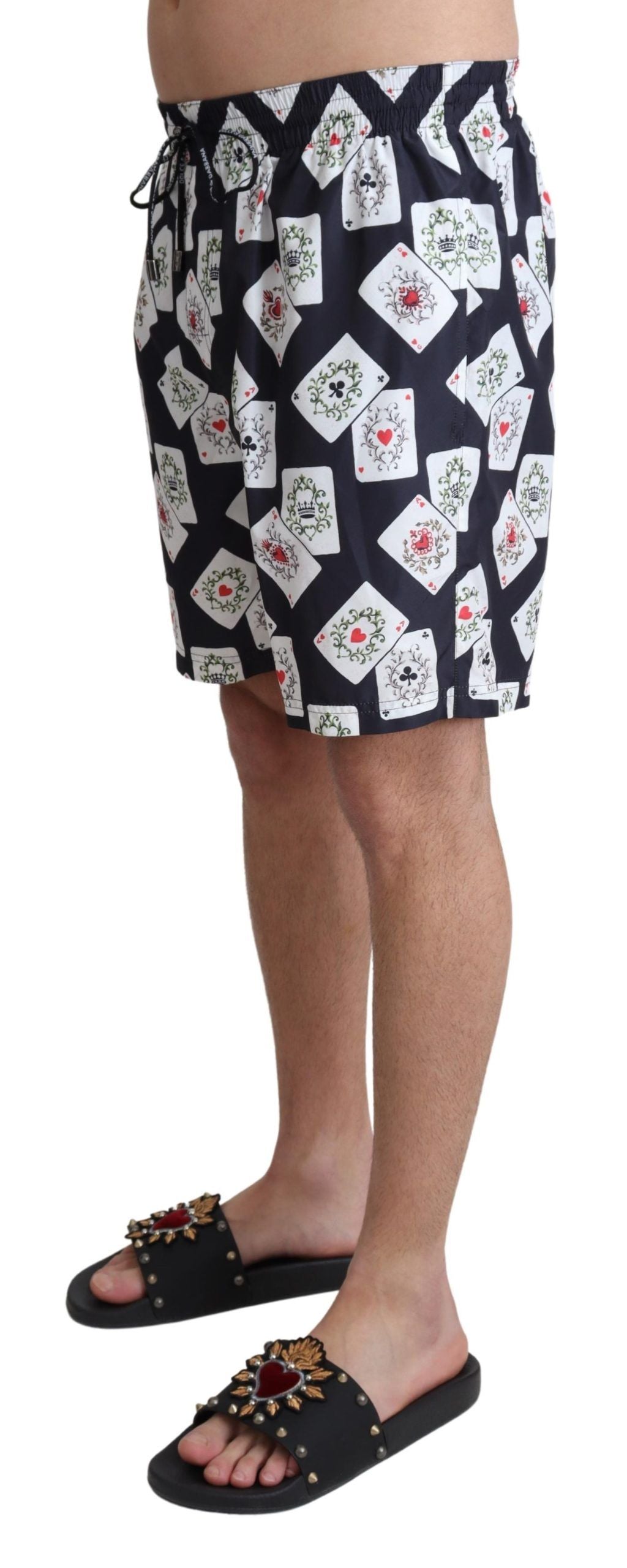 Dolce & Gabbana Multicolor Card Deck Printed Swim Trunks IT4 / S