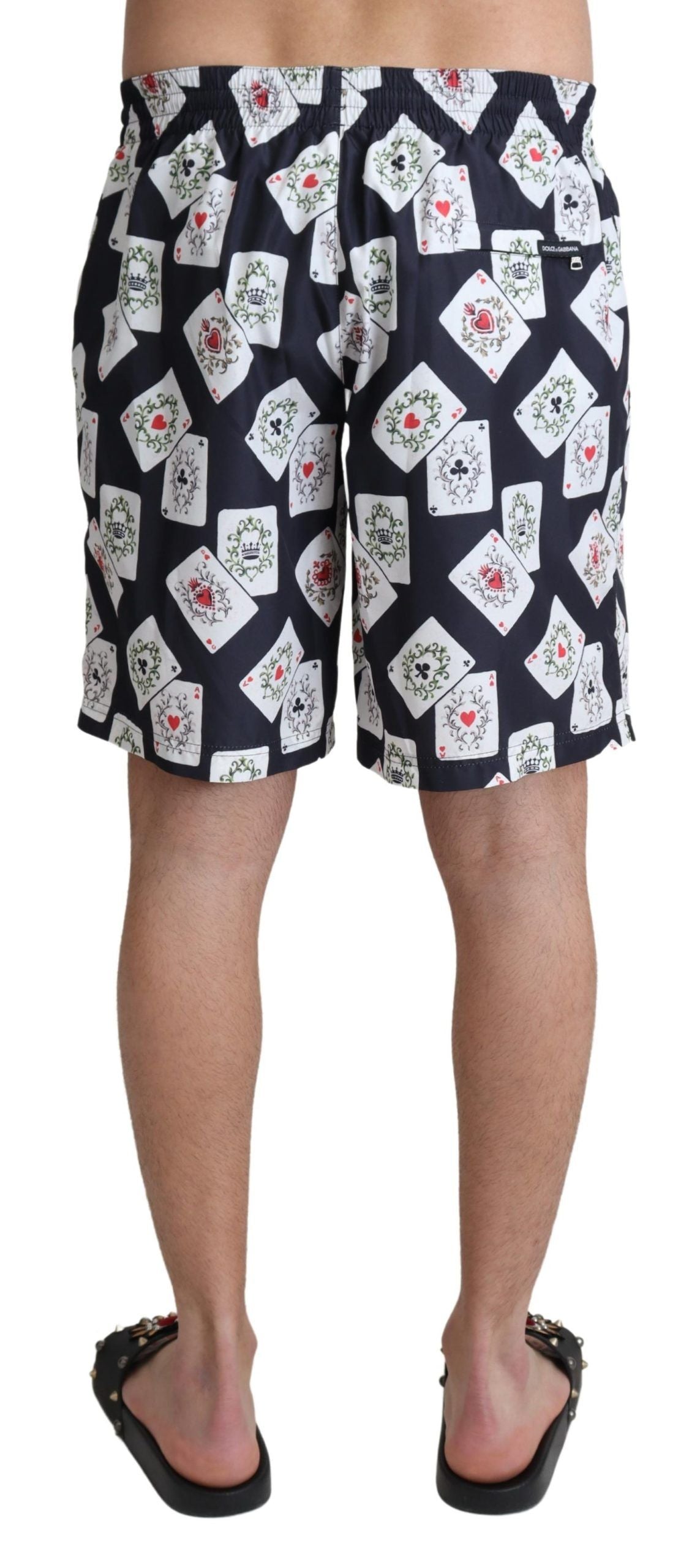 Dolce & Gabbana Multicolor Card Deck Printed Swim Trunks IT4 / S