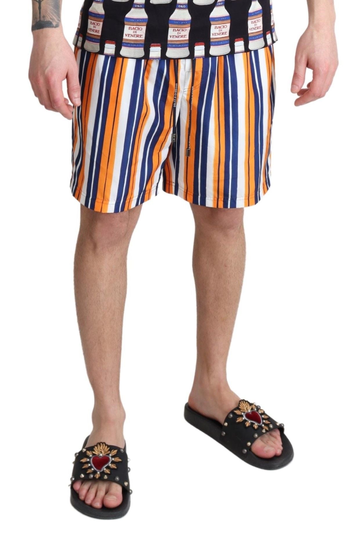 Dolce & Gabbana Multicolor Striped Swim Shorts Trunks IT4 / S