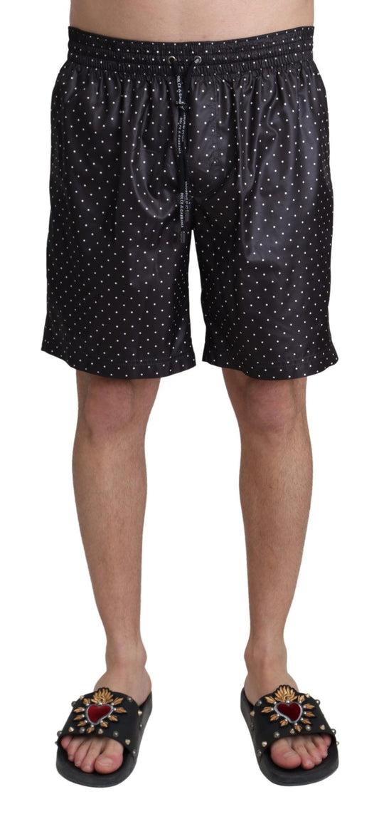 Dolce & Gabbana Chic Black Polka Dot Men's Swim Trunks IT4 / S