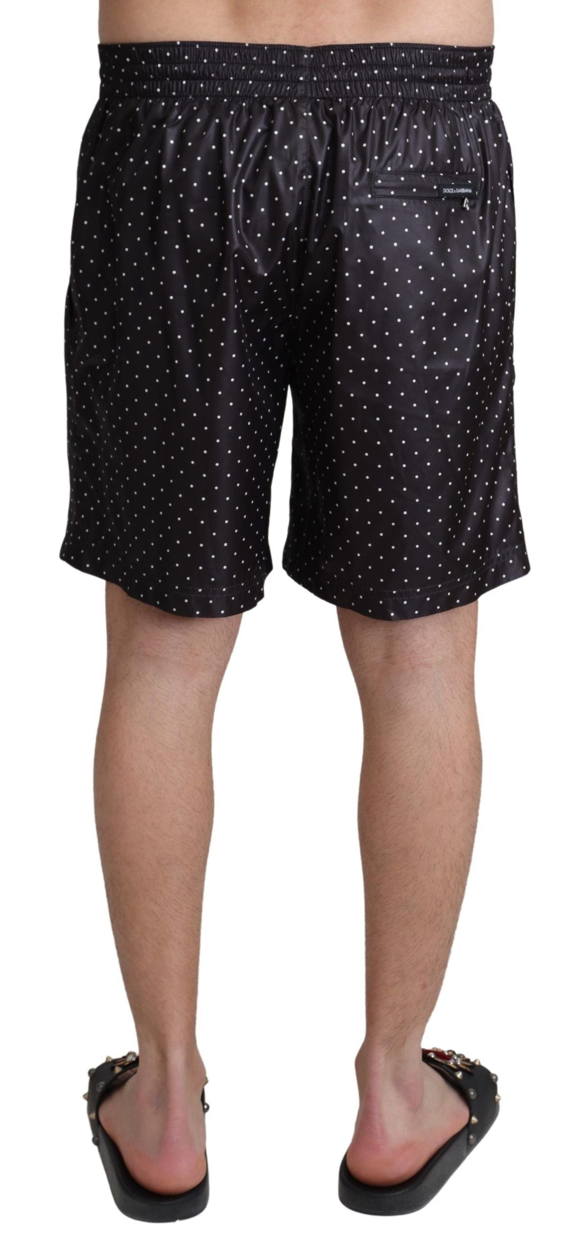 Dolce & Gabbana Chic Black Polka Dot Men's Swim Trunks IT4 / S