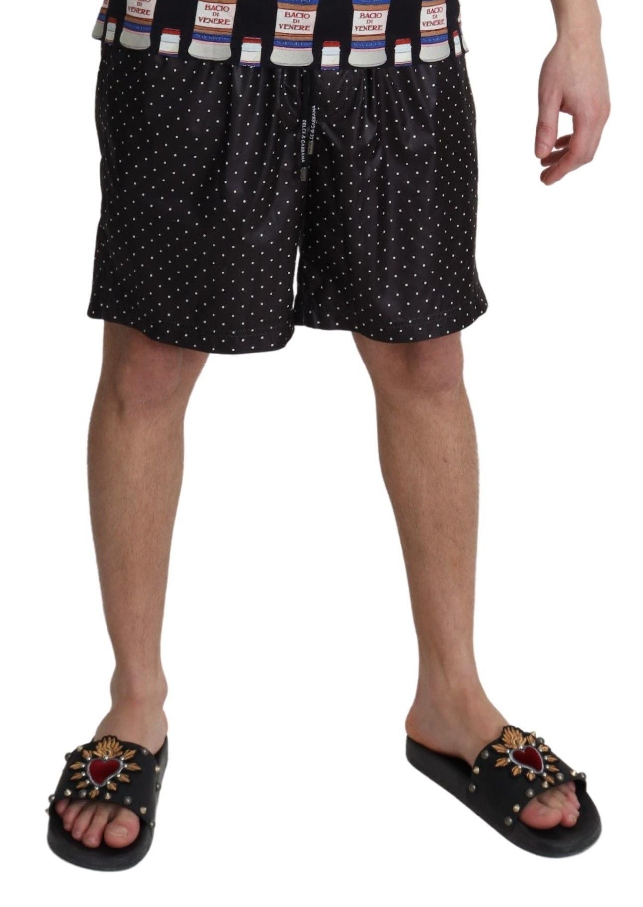 Dolce & Gabbana Chic Black Polka Dot Men's Swim Trunks IT4 / S