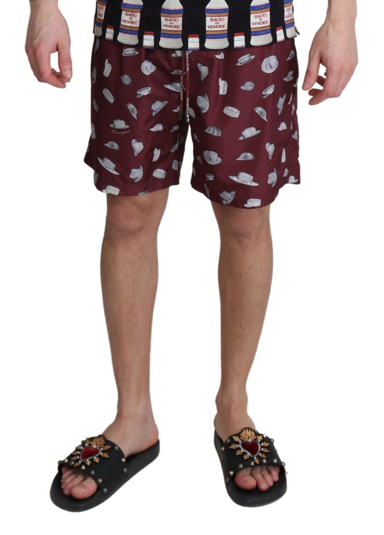 Dolce & Gabbana Elegant Maroon Beachwear Trunks IT4 / S