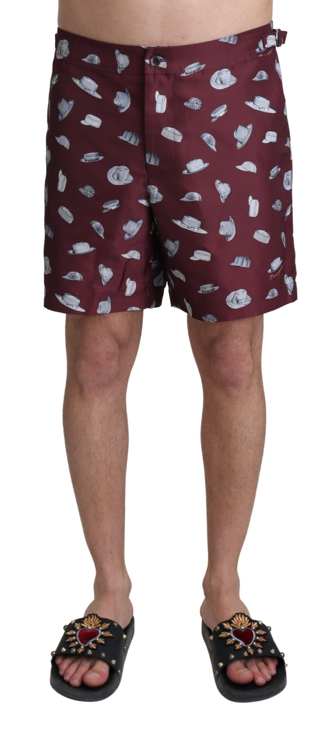 Dolce & Gabbana Elegant Maroon Swim Trunks IT4 / S