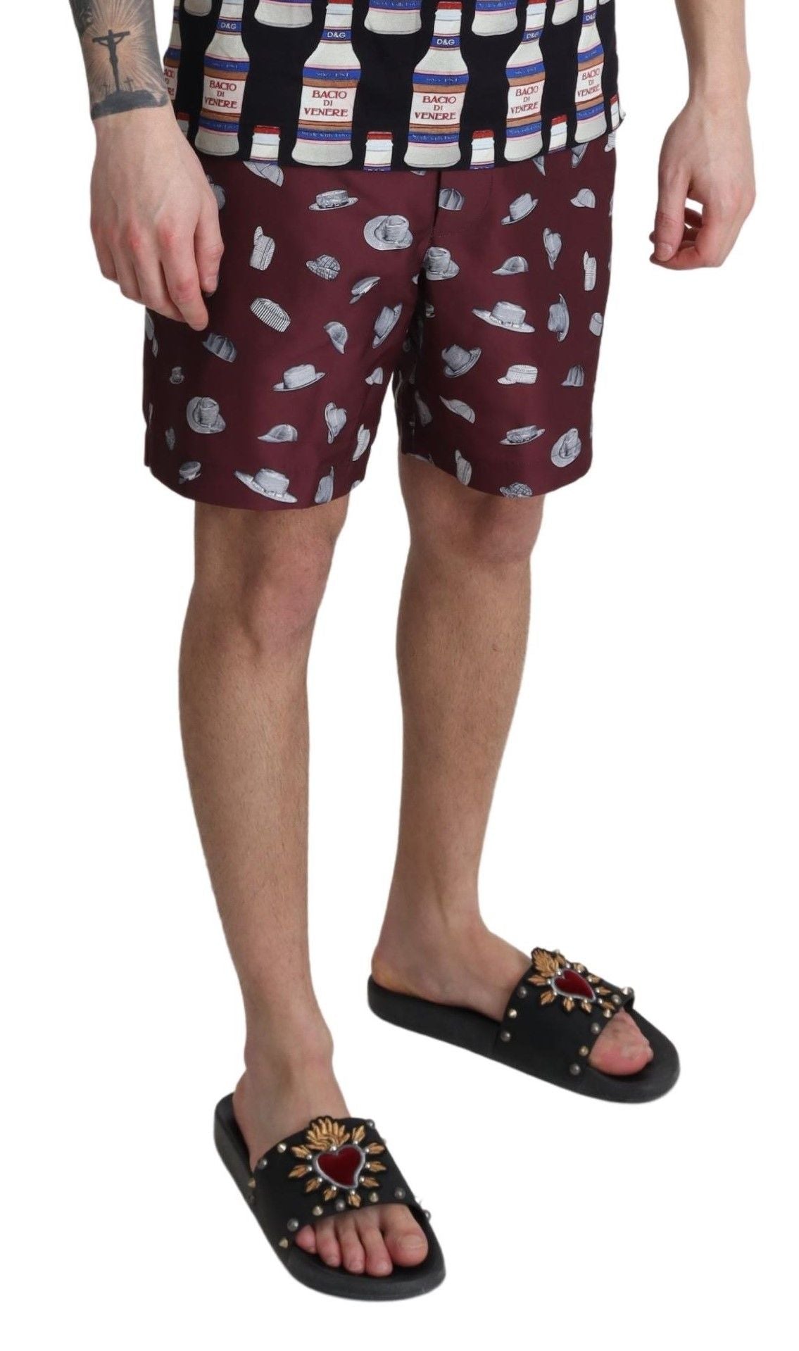 Dolce & Gabbana Elegant Maroon Swim Trunks IT4 / S