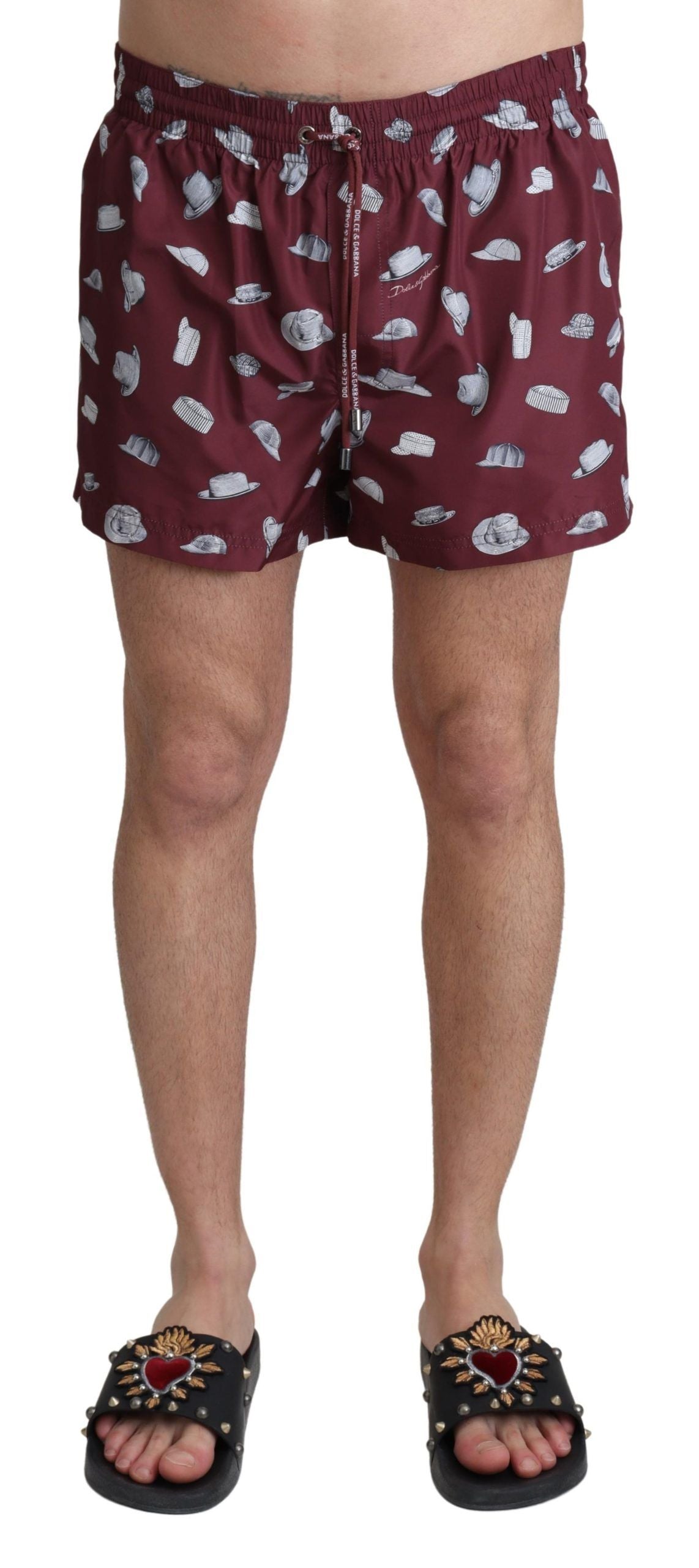 Dolce & Gabbana Maroon Elegance Men's Swimming Trunks IT4 / S