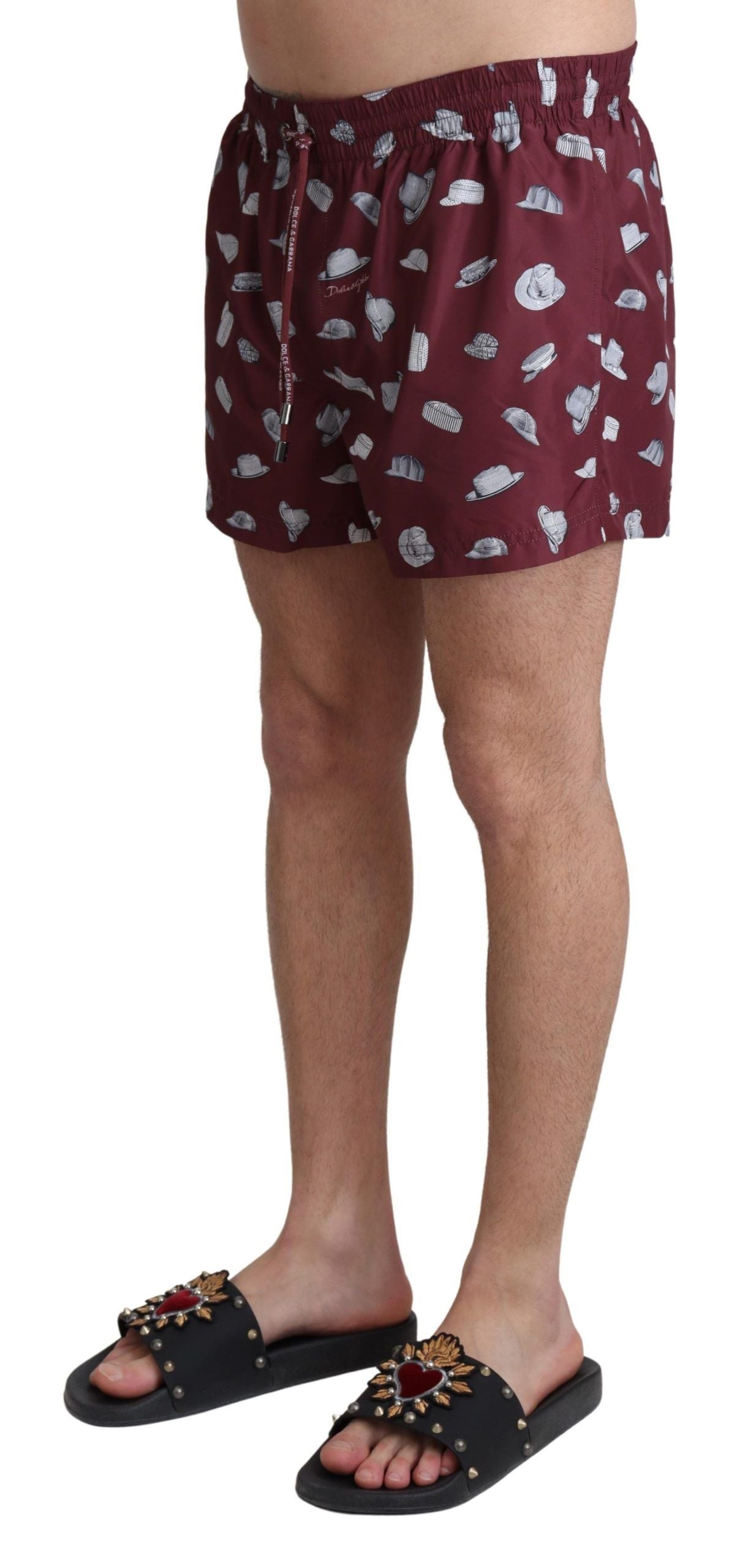 Dolce & Gabbana Maroon Elegance Men's Swimming Trunks IT4 / S