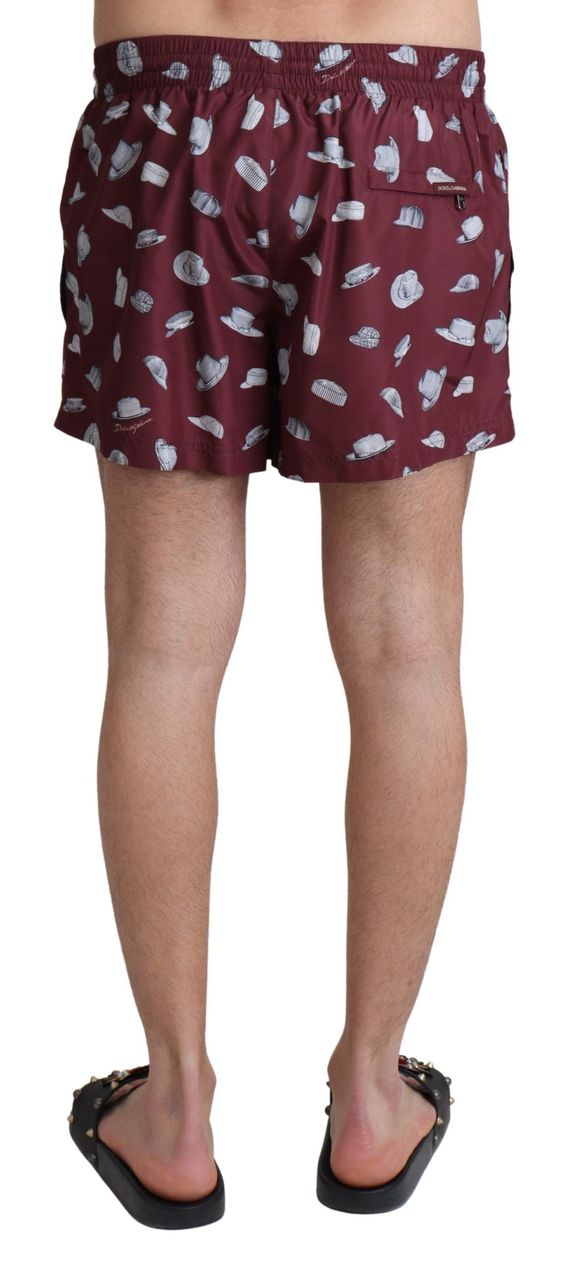 Dolce & Gabbana Maroon Elegance Men's Swimming Trunks IT4 / S