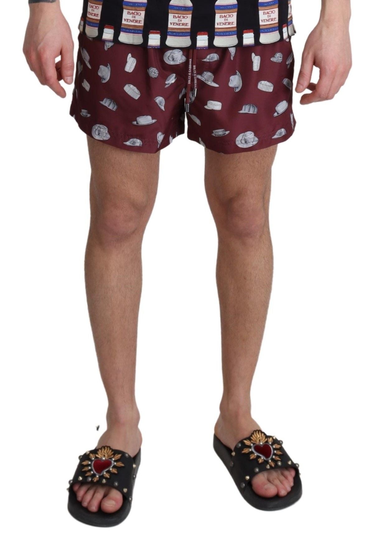 Dolce & Gabbana Maroon Elegance Men's Swimming Trunks IT4 / S