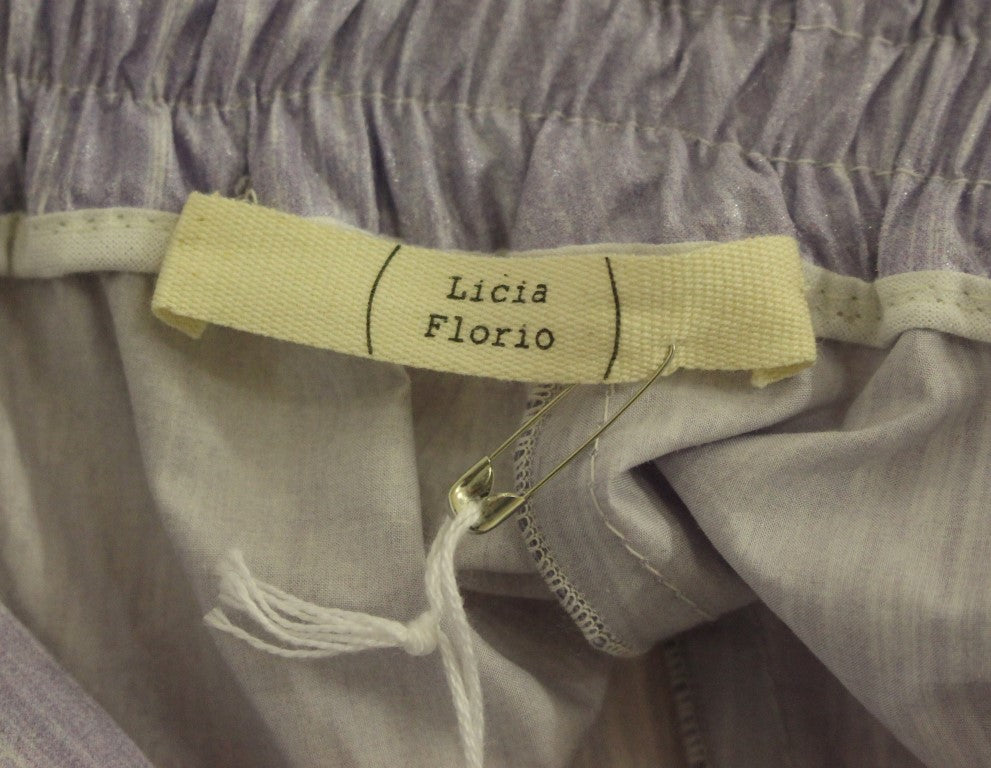 Licia Florio Elegant Purple Viscose Shorts - Side Zip Closure IT42 | M