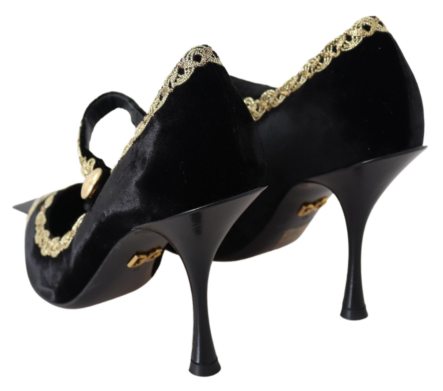 Dolce & Gabbana Elegant Velvet Patent Embroidered Pumps EU35 / US4.5