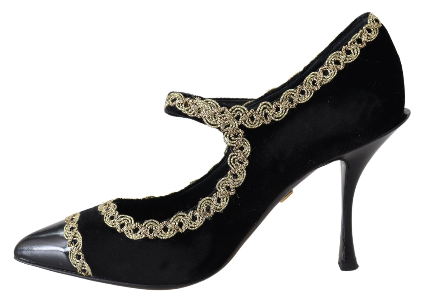 Dolce & Gabbana Elegant Velvet Patent Embroidered Pumps EU35 / US4.5