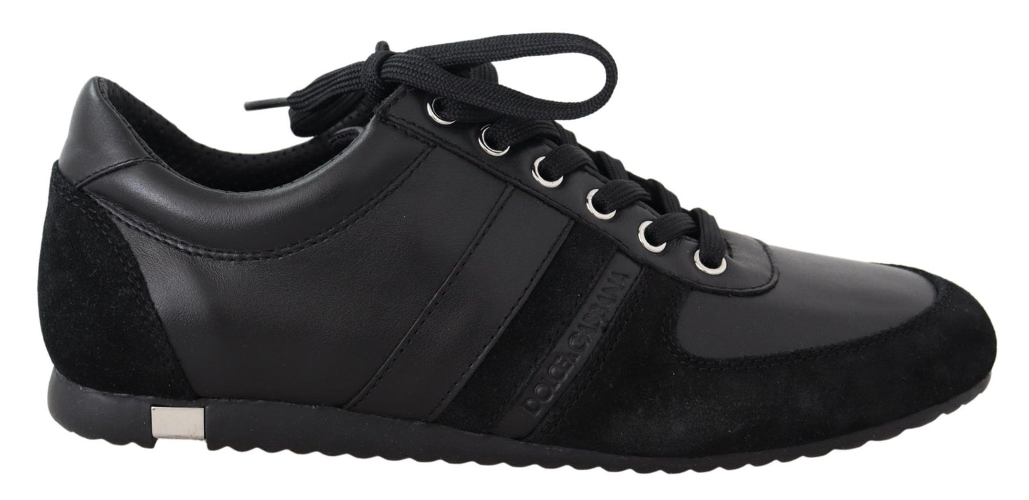 Dolce & Gabbana Elegant Black Leather Sport Sneakers EU39 / US6