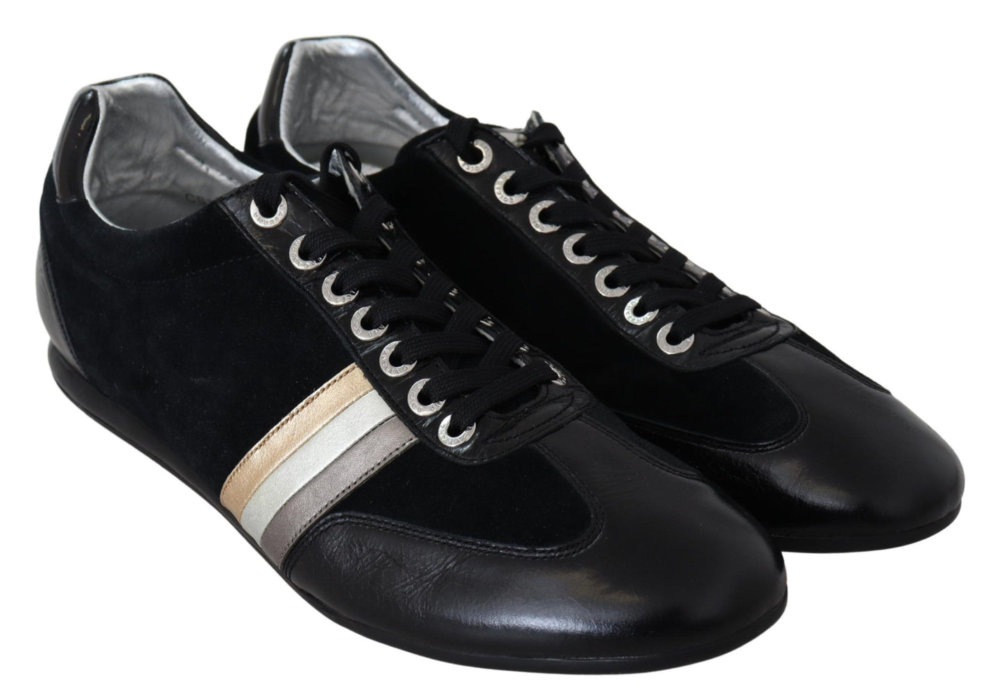 Dolce & Gabbana Elegant Black Leather Sport Sneakers EU45 / US12