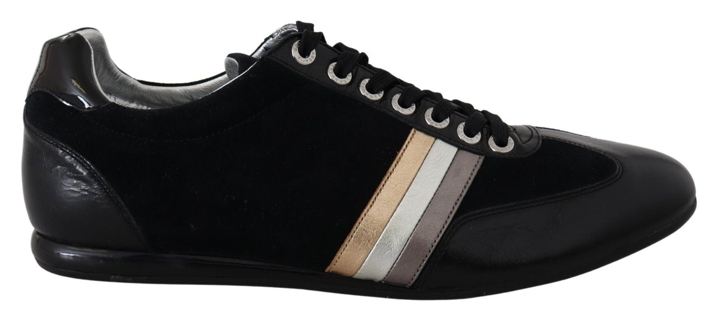 Dolce & Gabbana Elegant Black Leather Sport Sneakers EU45 / US12