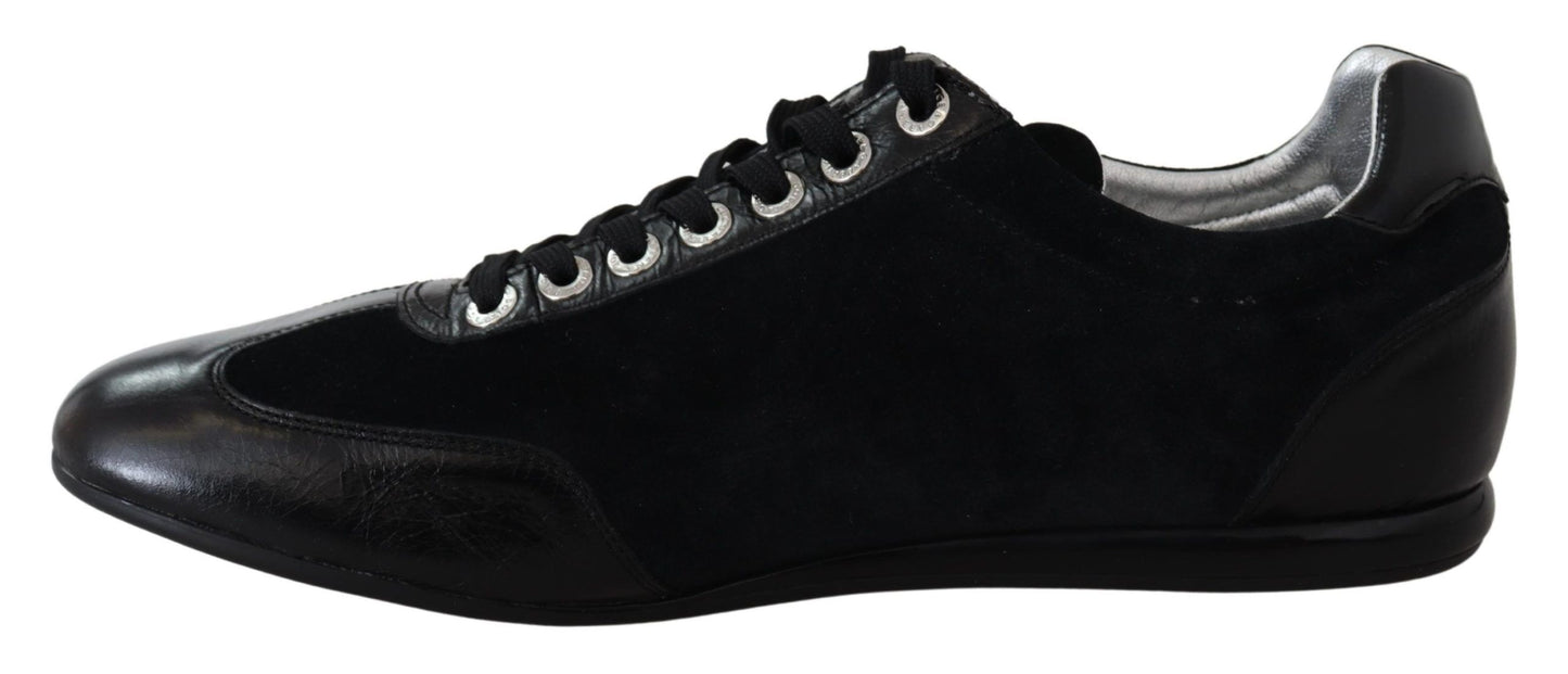 Dolce & Gabbana Elegant Black Leather Sport Sneakers EU45 / US12