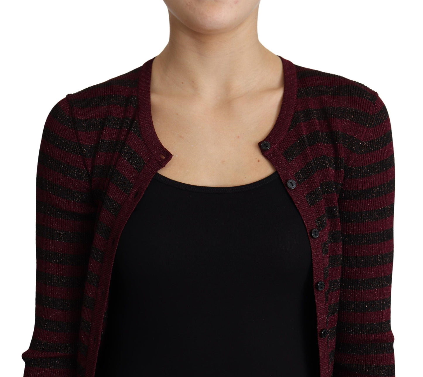 Dolce & Gabbana Elegant Striped Viscose Cardigan IT38 | XS