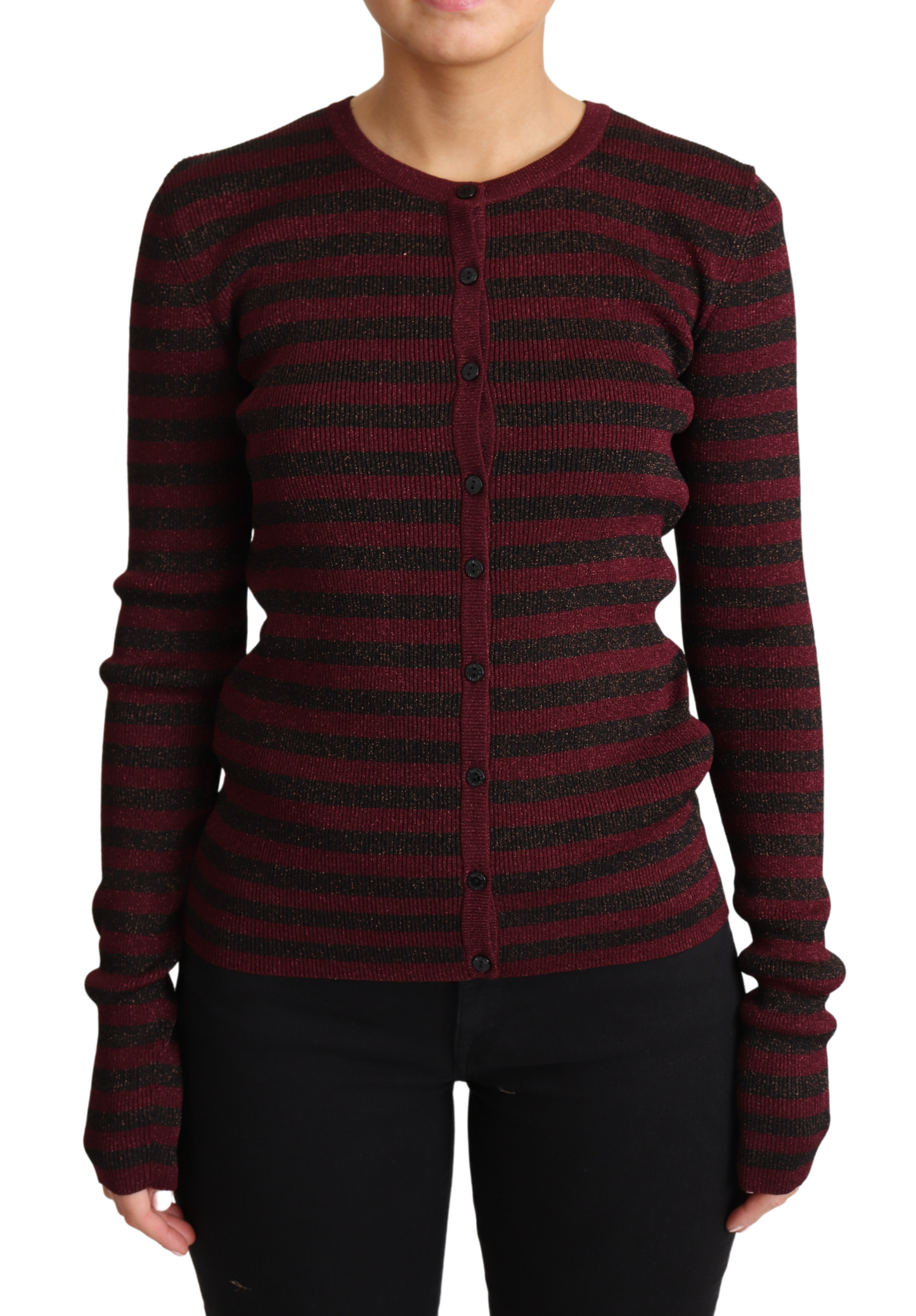 Dolce & Gabbana Elegant Striped Viscose Cardigan IT38 | XS