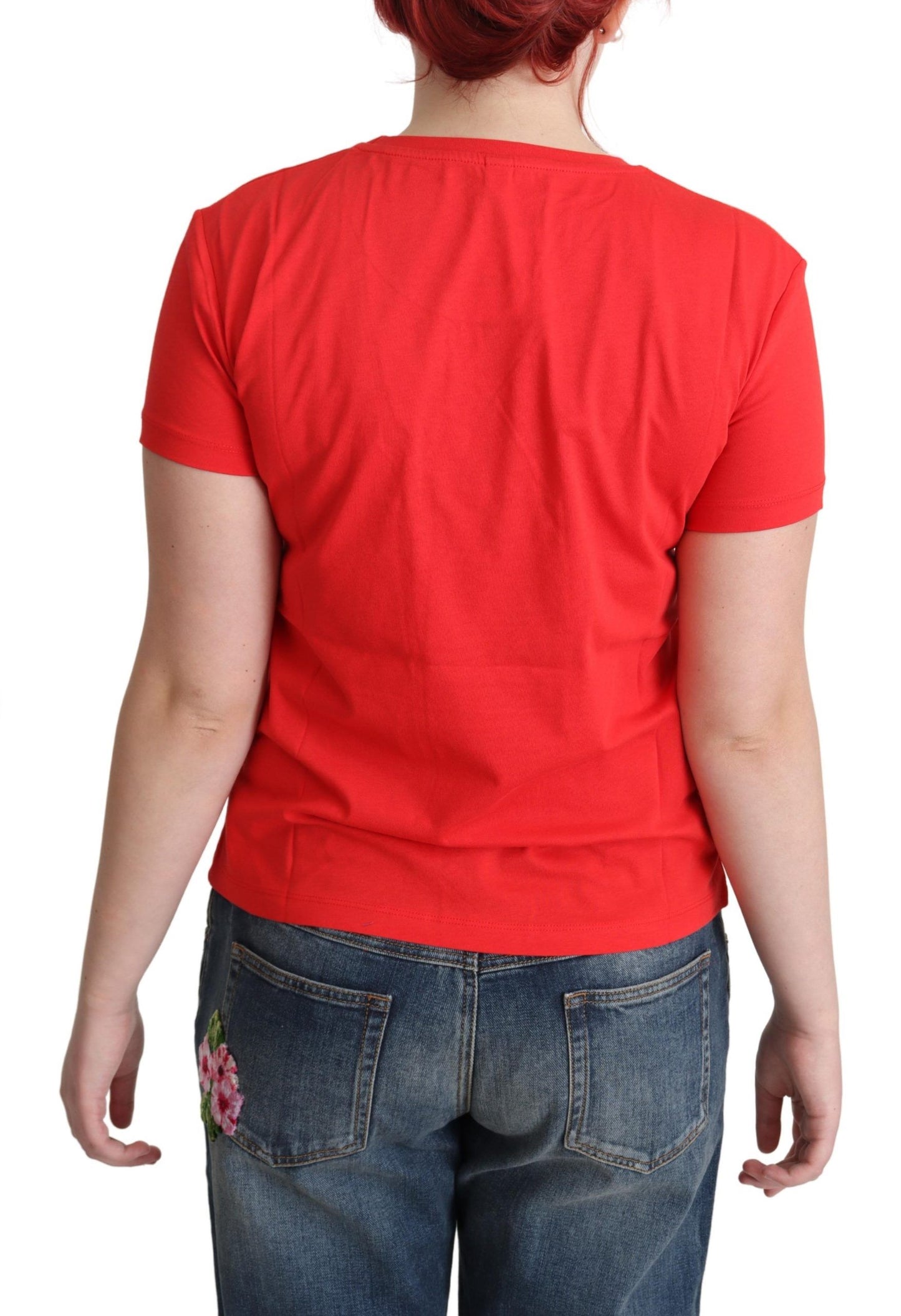 Moschino Chic Red Graphic Cotton Tee IT42 | L