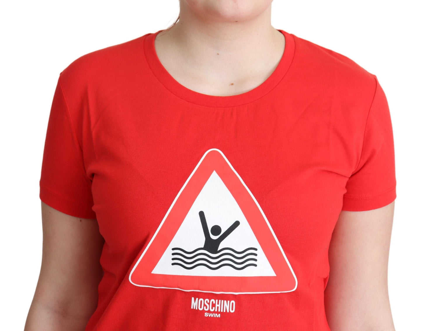 Moschino Chic Red Graphic Cotton Tee IT42 | L