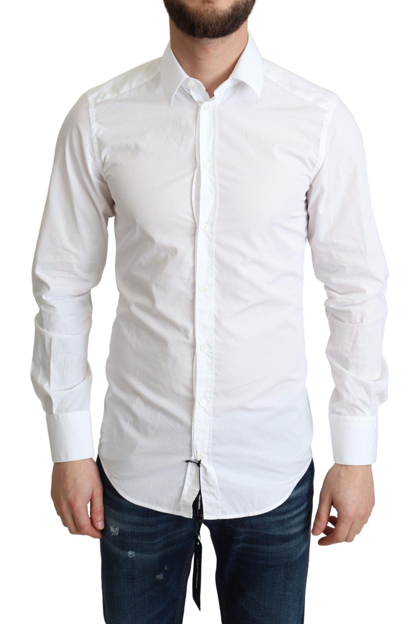 Dolce & Gabbana Elegant White Cotton Dress Shirt IT37 / XS