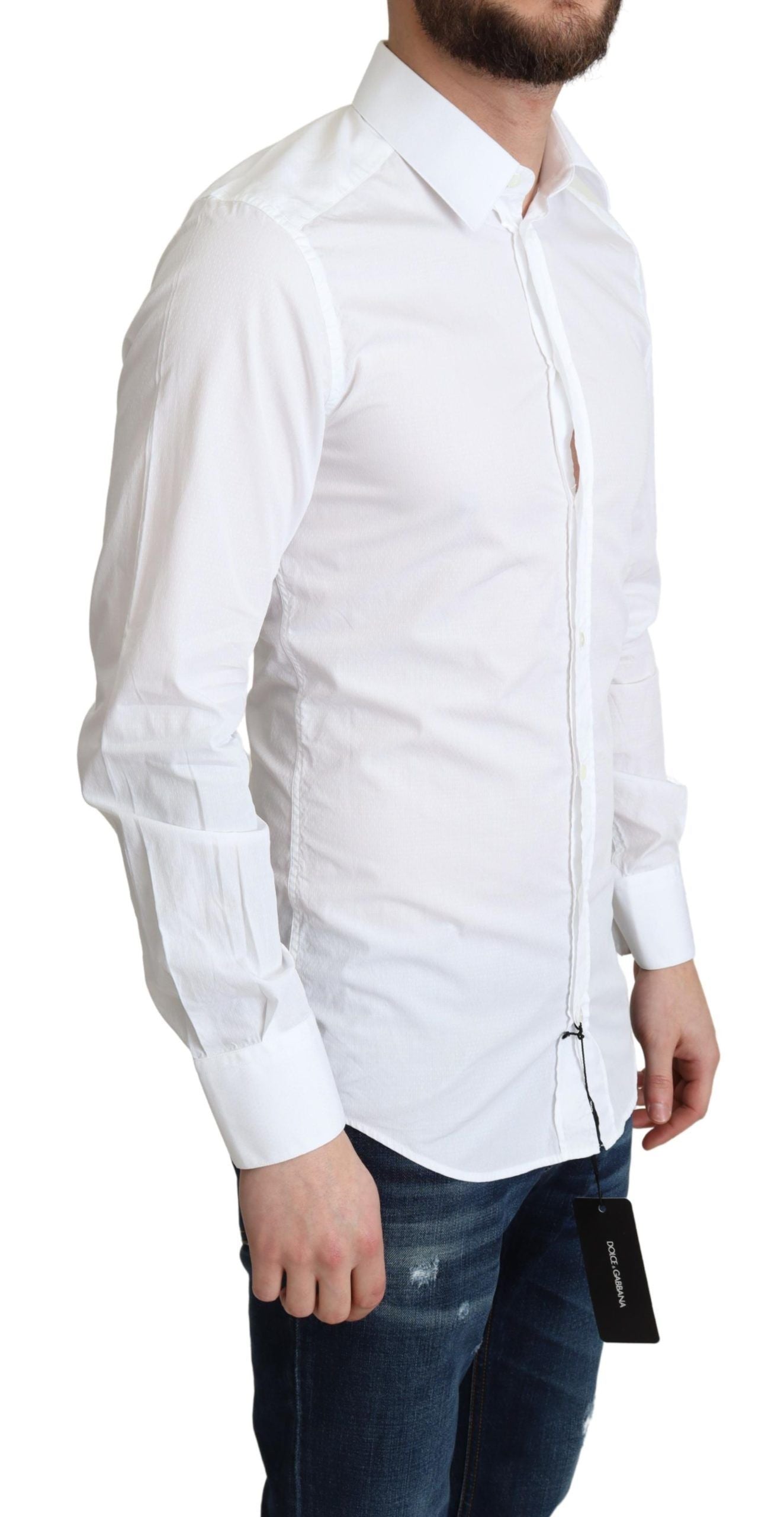 Dolce & Gabbana Elegant White Cotton Dress Shirt IT37 / XS