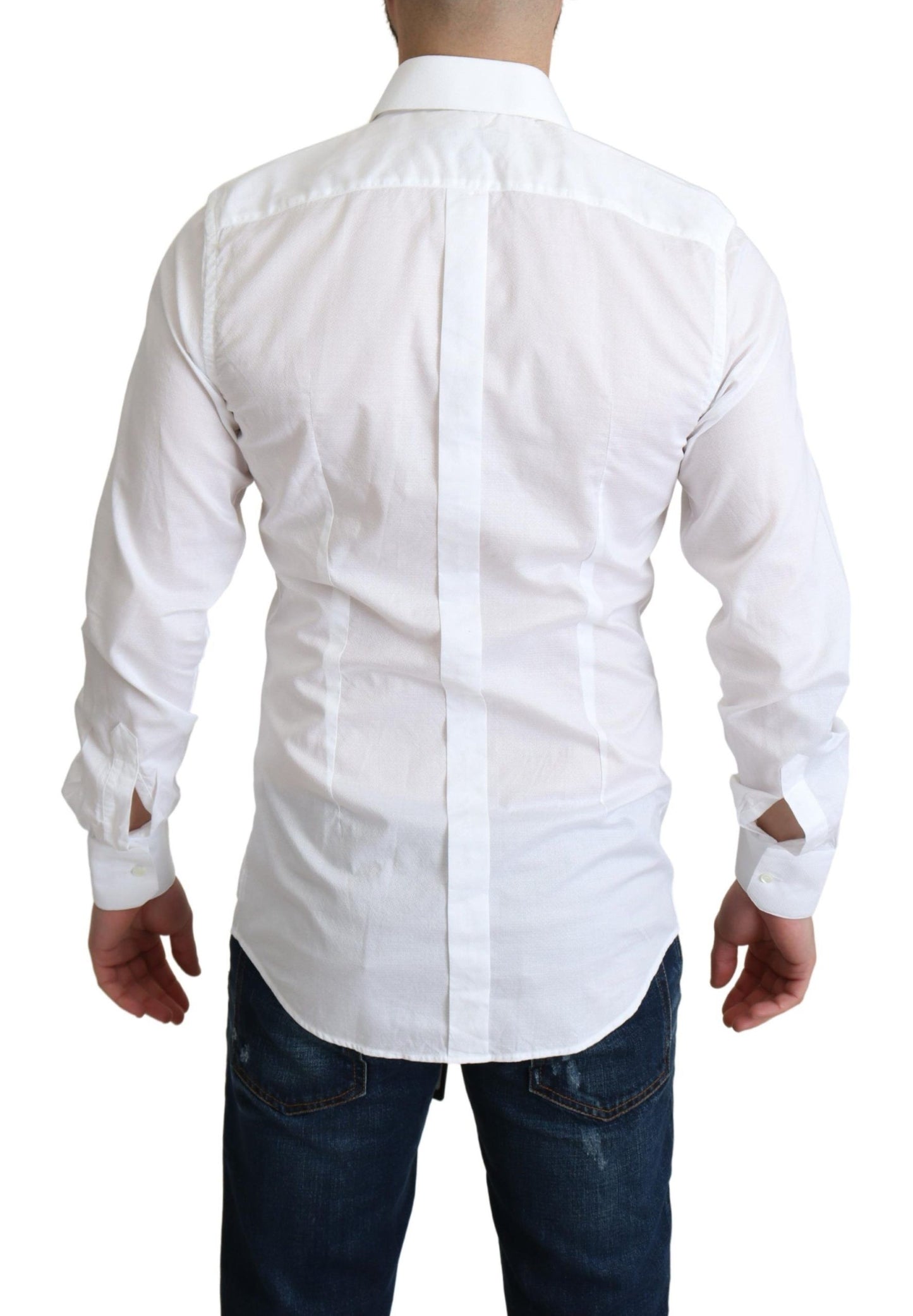 Dolce & Gabbana Elegant White Cotton Dress Shirt Slim Fit IT37 / XS