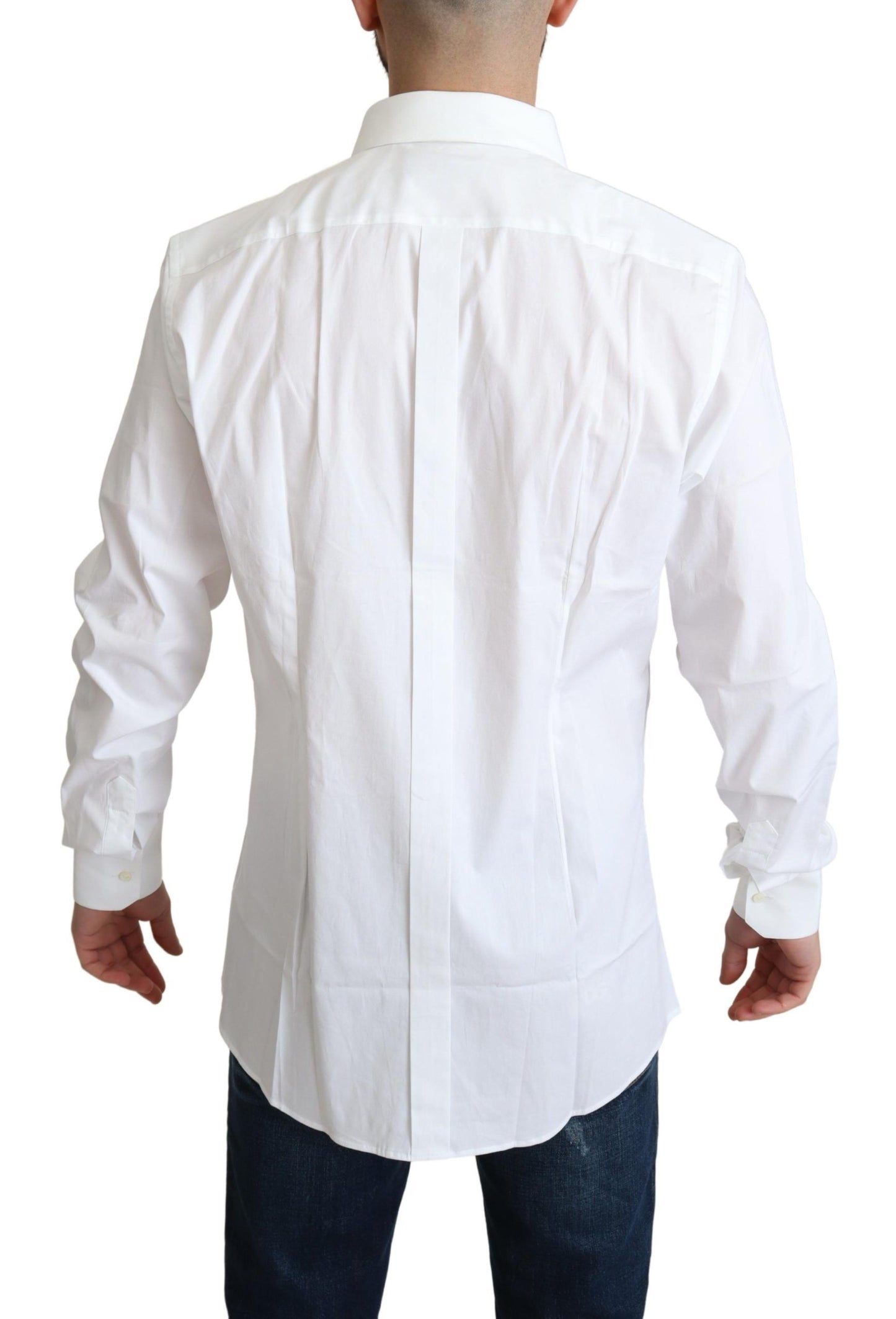 Dolce & Gabbana Elegant White Cotton Stretch Dress Shirt IT38 / XS