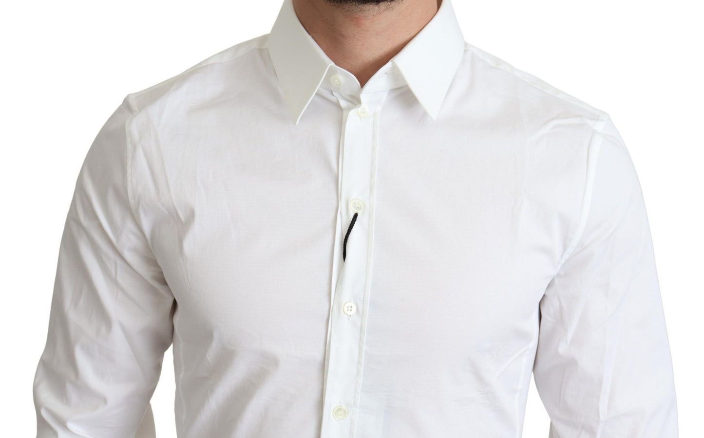 Dolce & Gabbana Elegant White Cotton Stretch Dress Shirt IT38 | XS