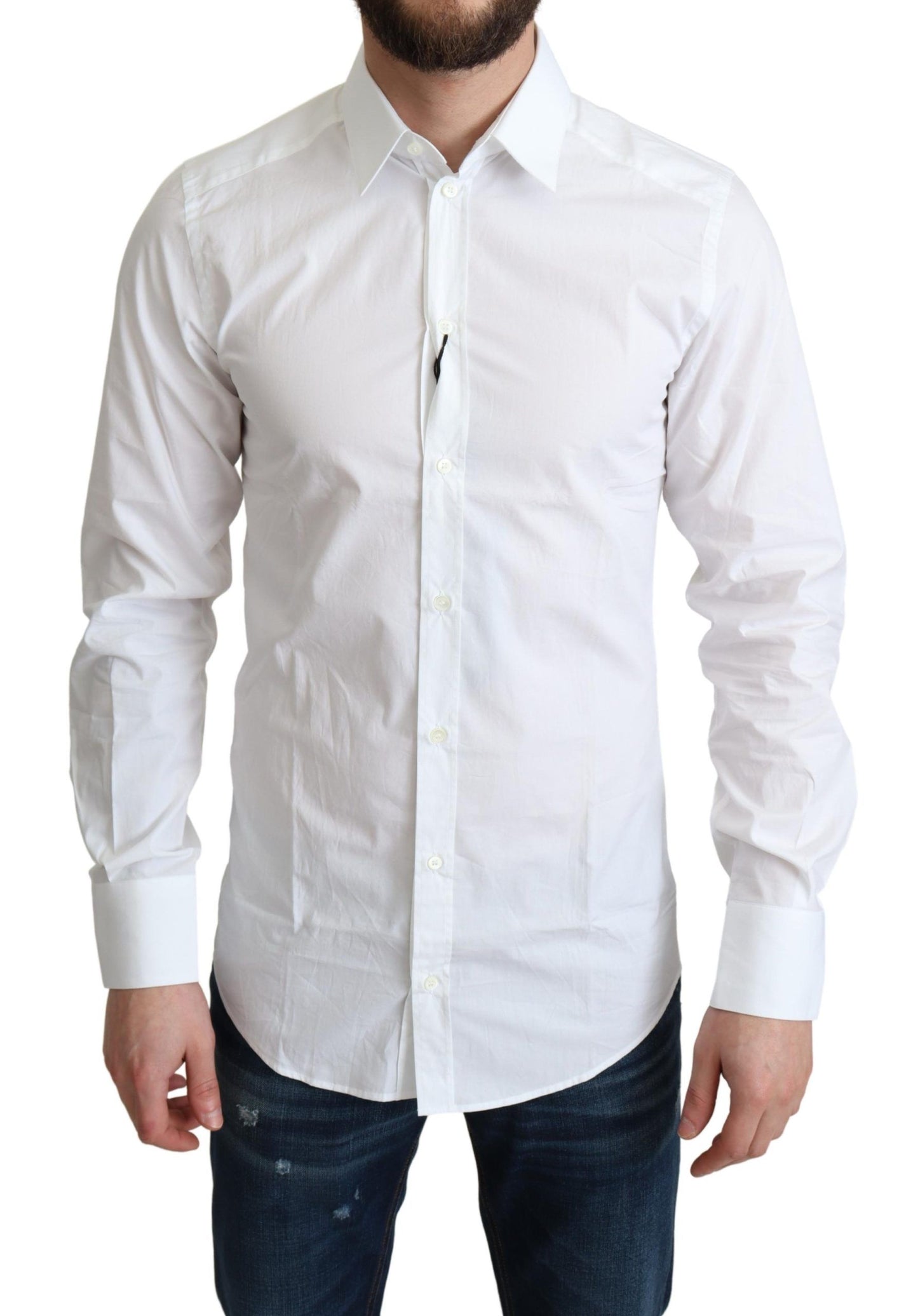 Dolce & Gabbana Elegant White Cotton Dress Shirt IT37 / XS