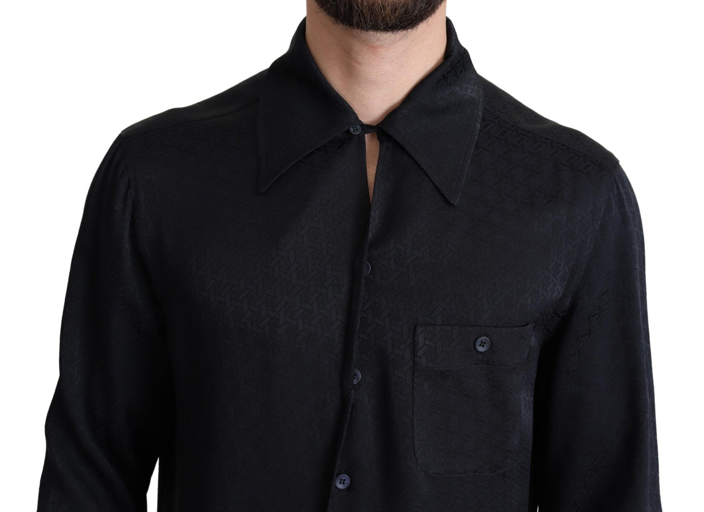 Dolce & Gabbana Elegant Jacquard Silk Casual Shirt IT37 / XS