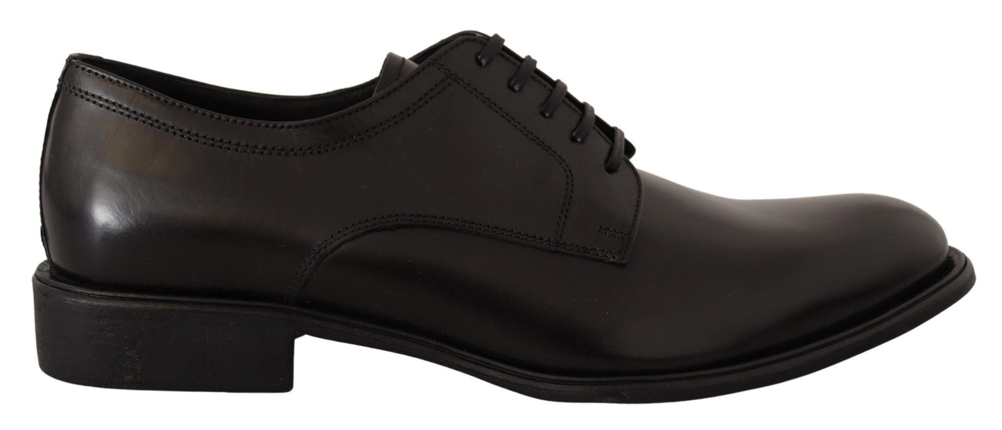 Dolce & Gabbana Elegant Black Leather Formal Derby  Shoes EU41 / US8