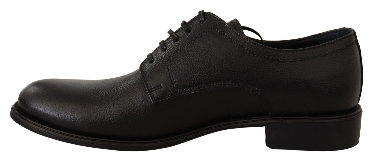 Dolce & Gabbana Elegant Black Leather Derby Shoes EU41 / US8