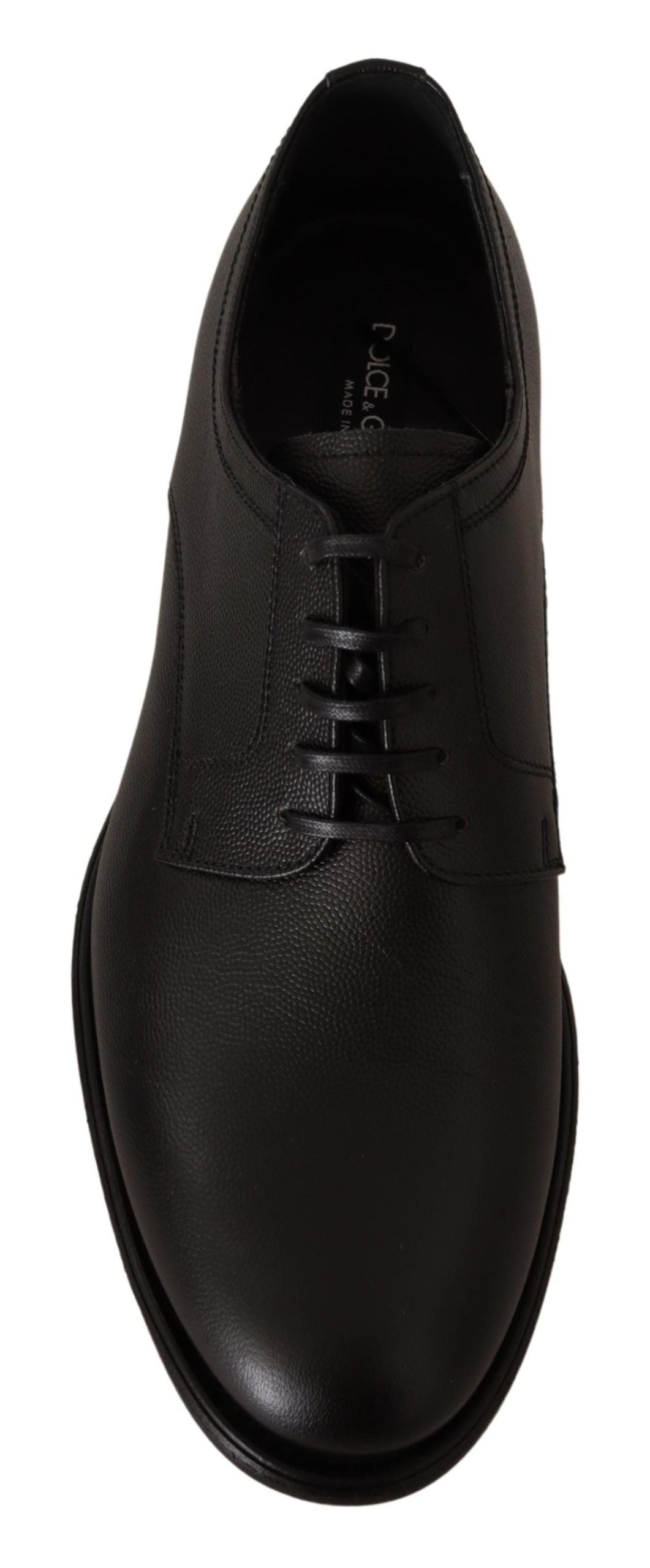 Dolce & Gabbana Elegant Black Leather Derby Shoes EU41 / US8