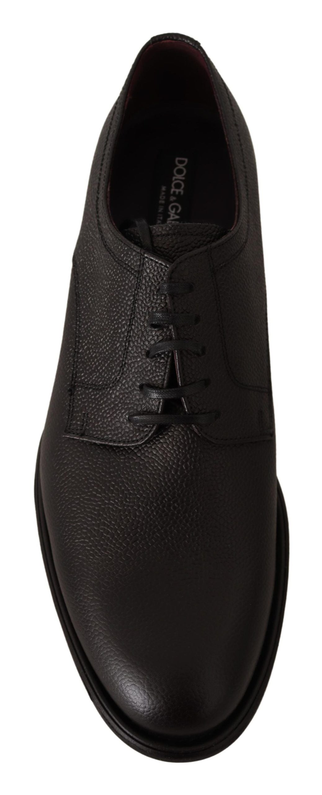 Dolce & Gabbana Elegant Black Leather Derby Dress Shoes EU41 / US8