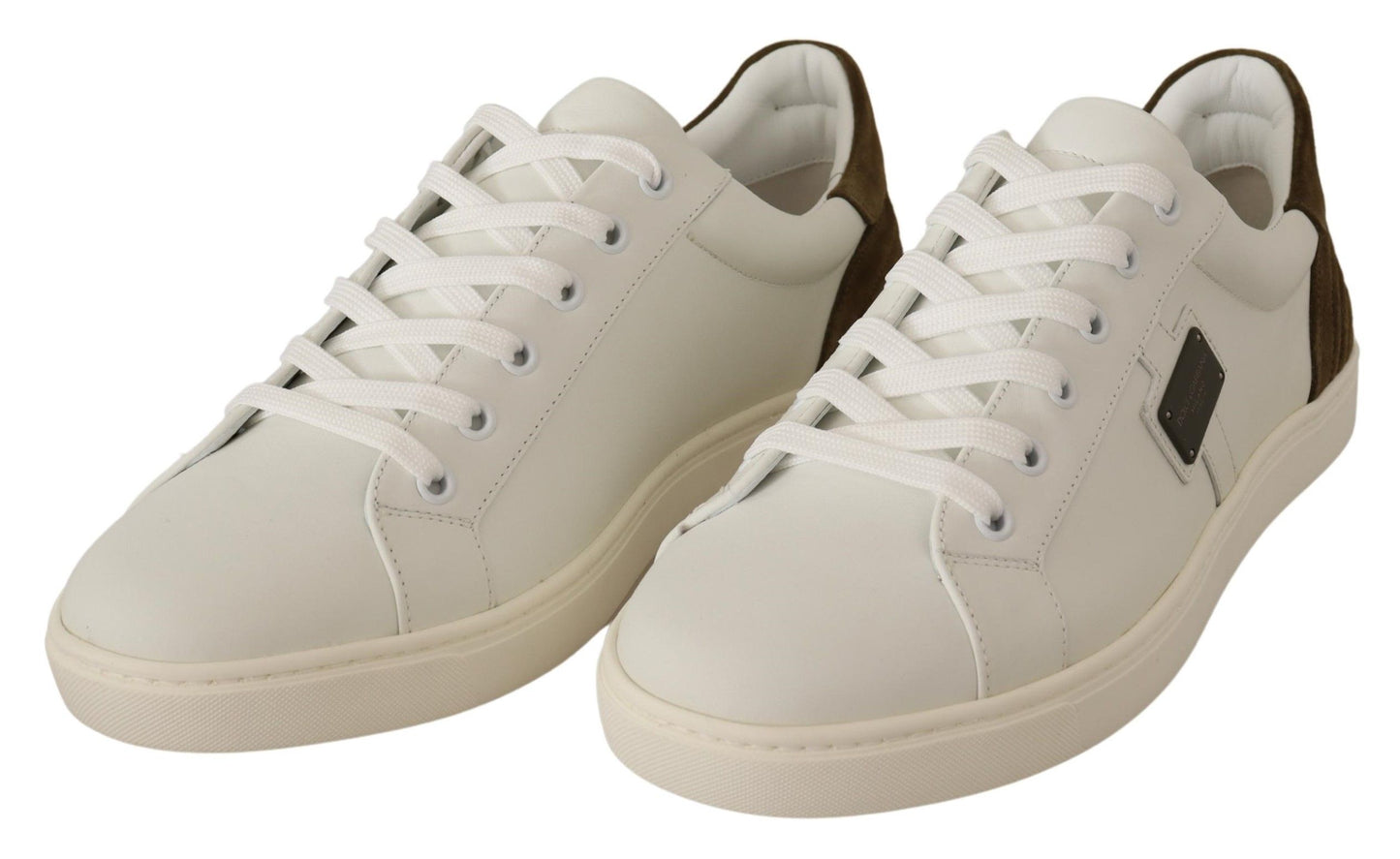 Dolce & Gabbana Chic White Leather Sneakers for Men EU39.5 / US6.5