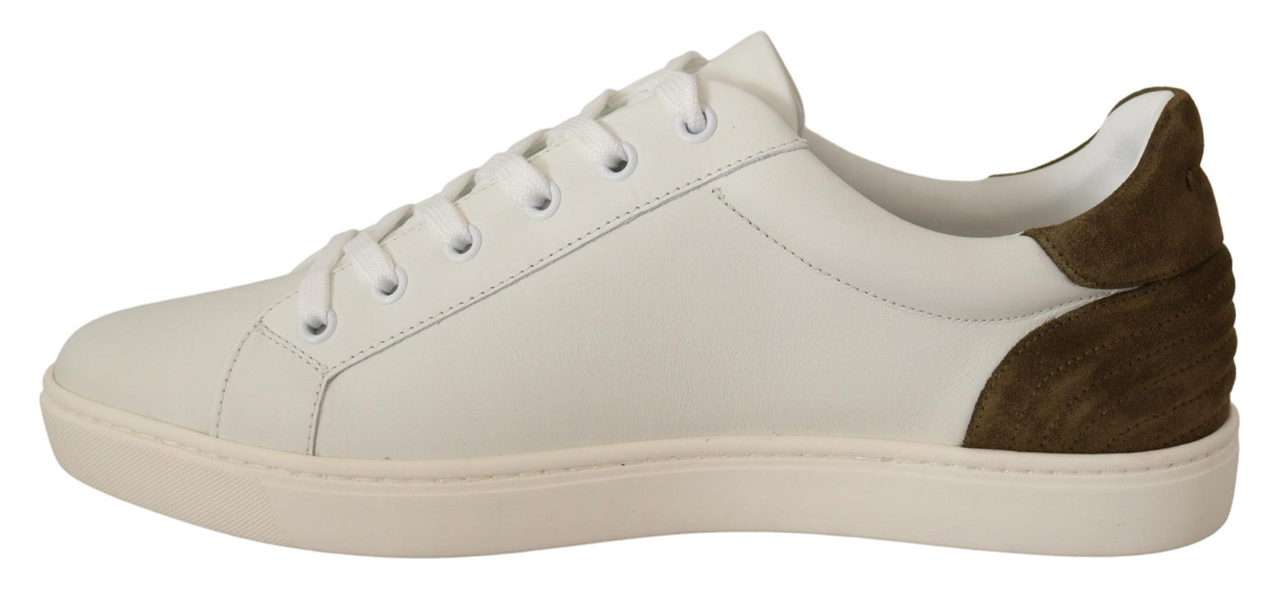 Dolce & Gabbana Chic White Leather Sneakers for Men EU39.5 / US6.5