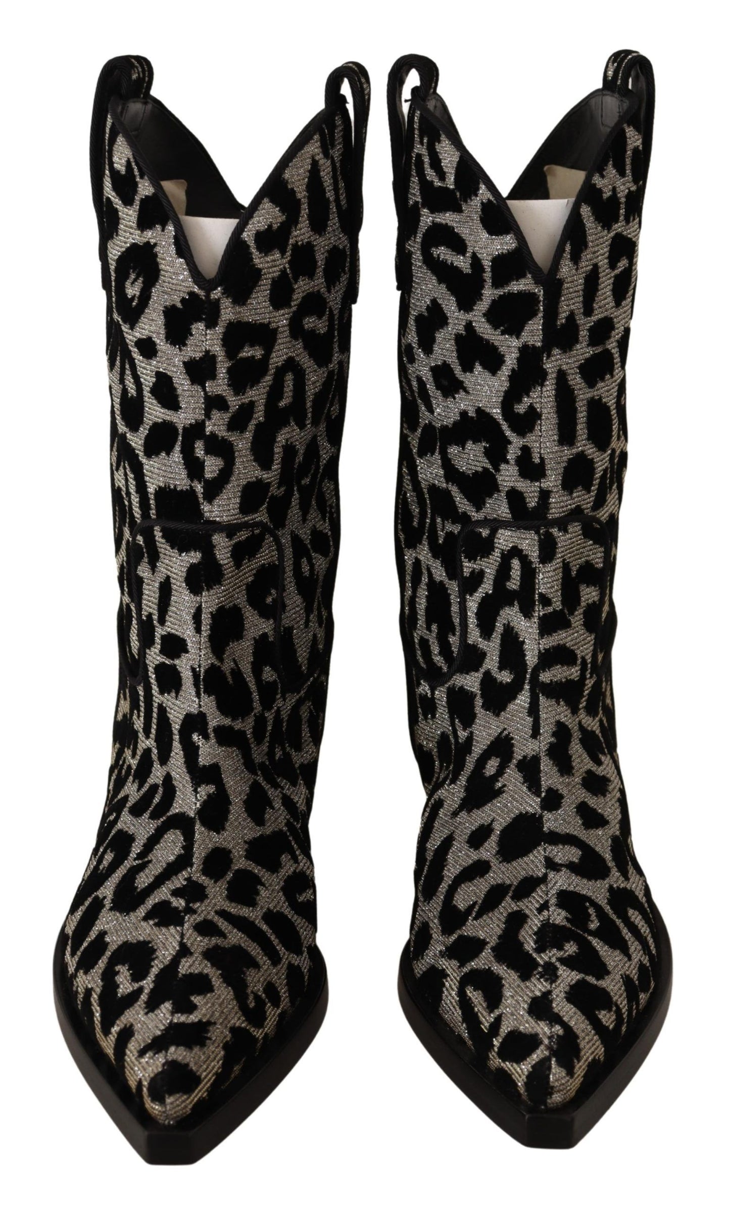 Dolce & Gabbana Elegant Leopard Print Mid Calf Boots