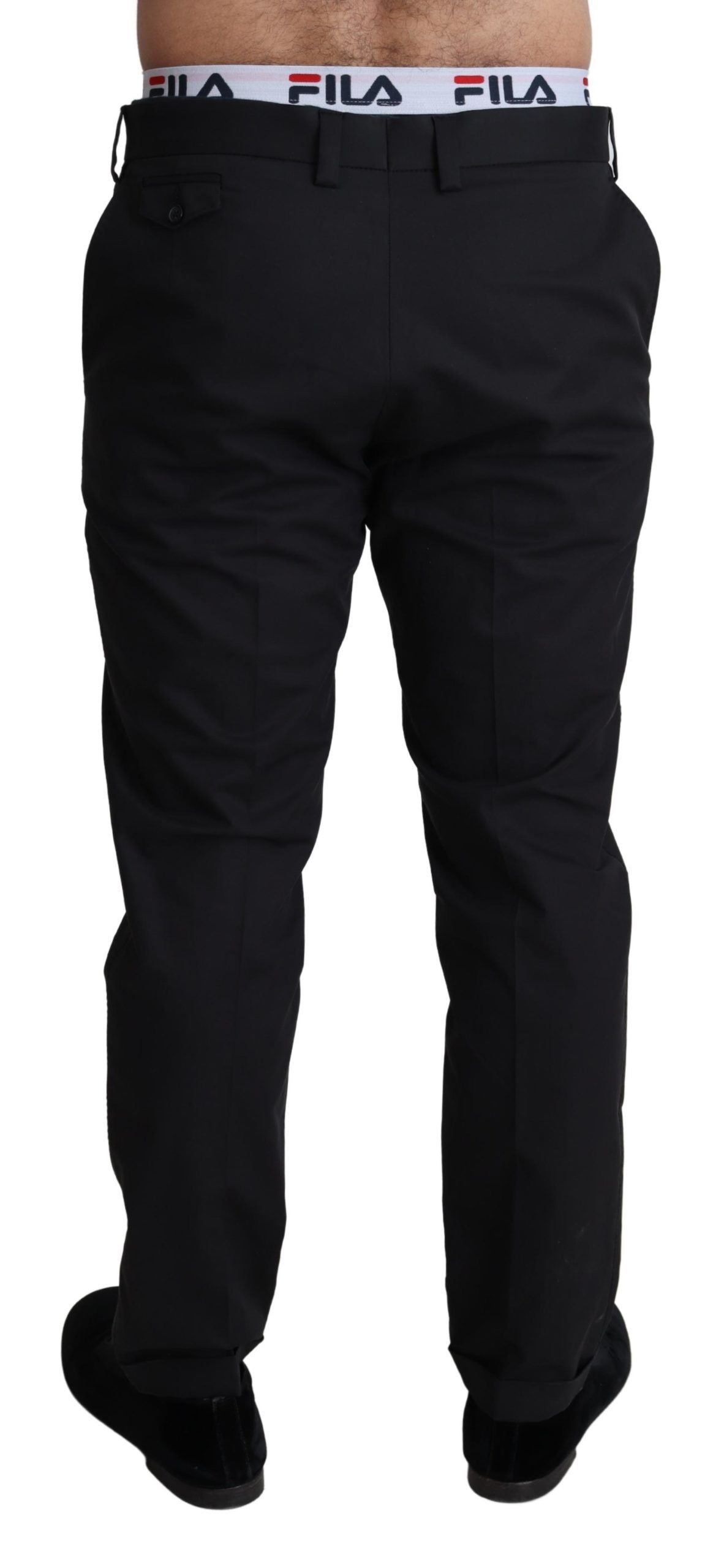 Dolce & Gabbana Elegant Black Stretch Cotton Trousers IT48 / M